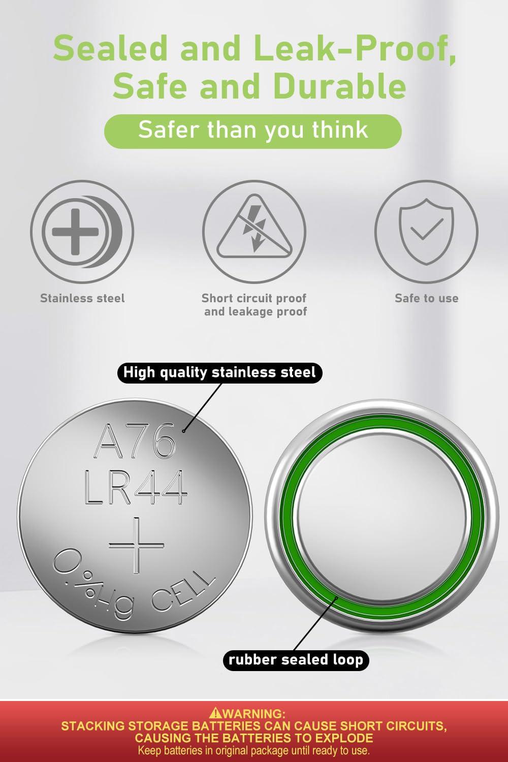 POWEROWL High Capacity LR44 Batteries 40 Pack, L1154F AG13 357 303 SR44 A76 Premium Alkaline Battery 1.5V Button Coin Cell Batteries - Image 4