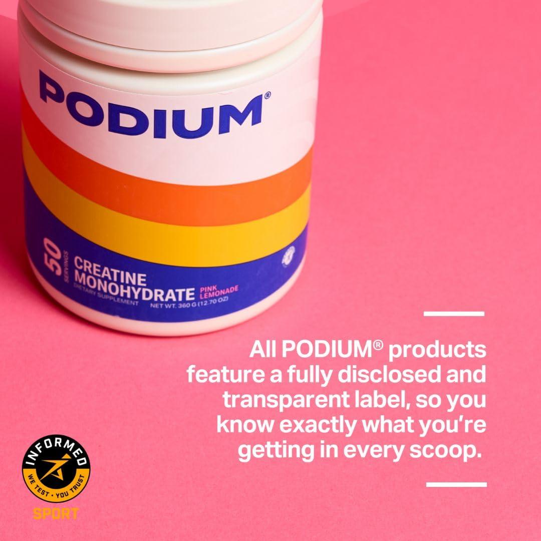 Podium Nutrition, Solos | Creatine Monohydrate, 50 Servings, Pink Lemonade, Boost Athletic Performance - Image 3