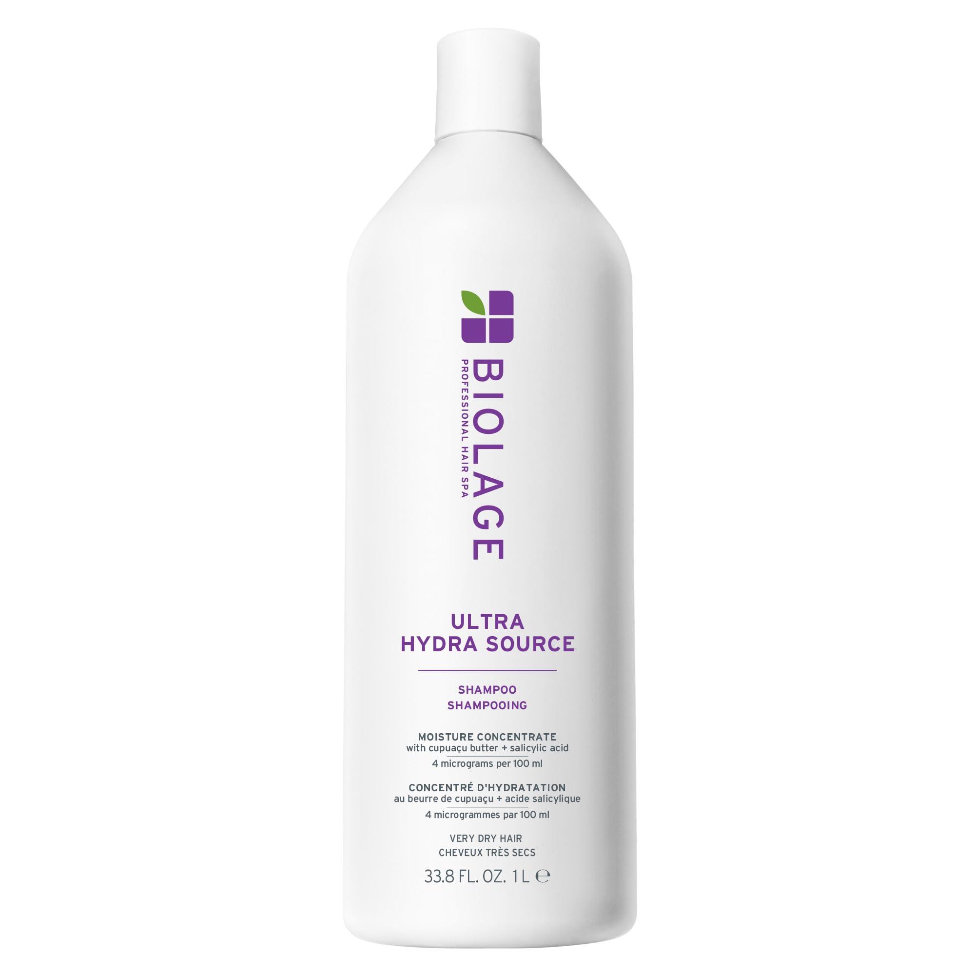 Biolage Ultra Hydra Source Shampoo - Deeply Moisturizes Very Dry Hair, For Thick, Coarse Hair, Infused with Micro-dosed with Cupuaçu Butter & Salicylic Acid