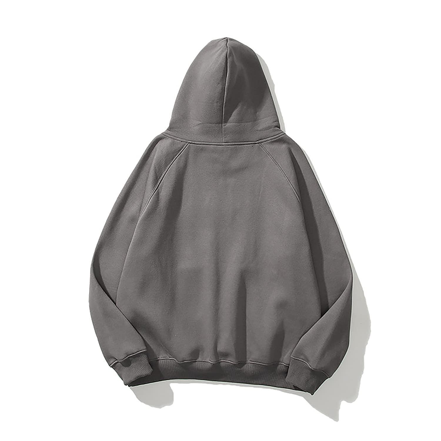 SAFRISIOR Oversized Hoodies for Women and Men Couples Fleece Basic Solid Hooded Sweatshirt Pullover Jackets - Image 2