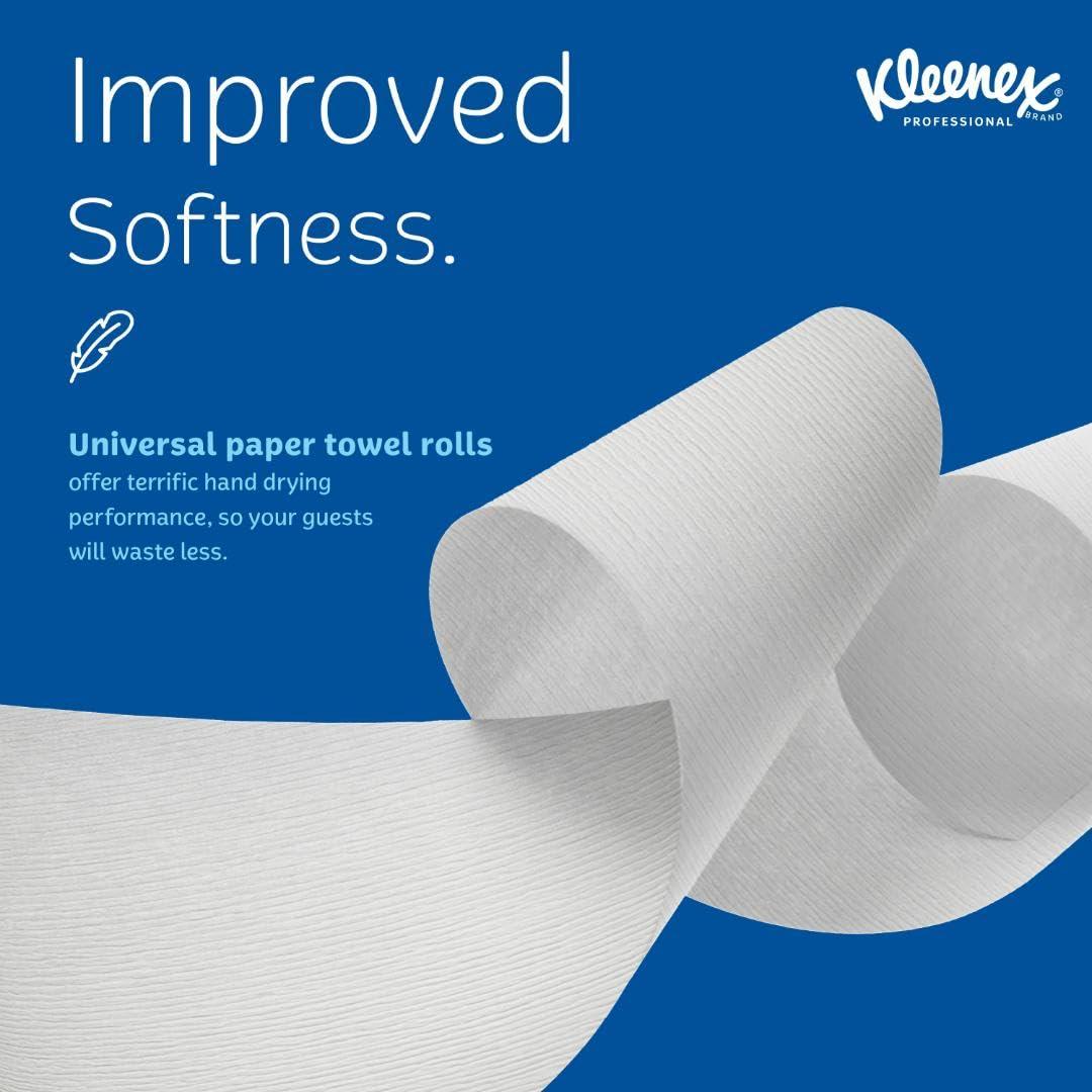 Kleenex Professional Universal Hard Roll Paper Towels, Bulk (50606), 1.75" Core, Premium Absorbency Pockets, White (6 Rolls at 600' Each, 3,600'/Case) - Image 4