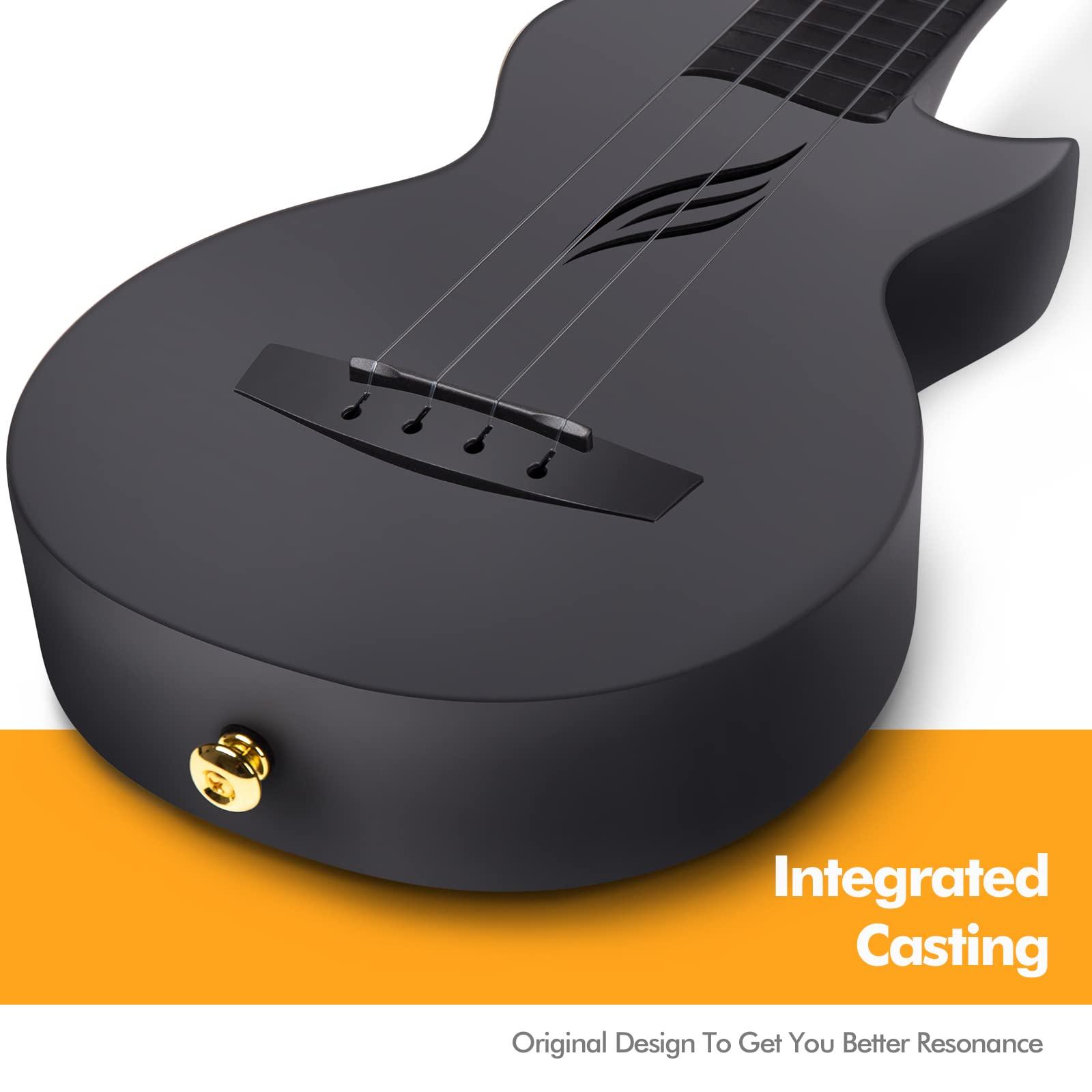 Enya Soprano Ukulele 21 Inch Carbon Fiber Travel Ukelele Nova U Mini Simple Yukalalee With Beginner Kit includes Case Strap Capo Strings Professional Ukalalee Yukalalee - Image 7