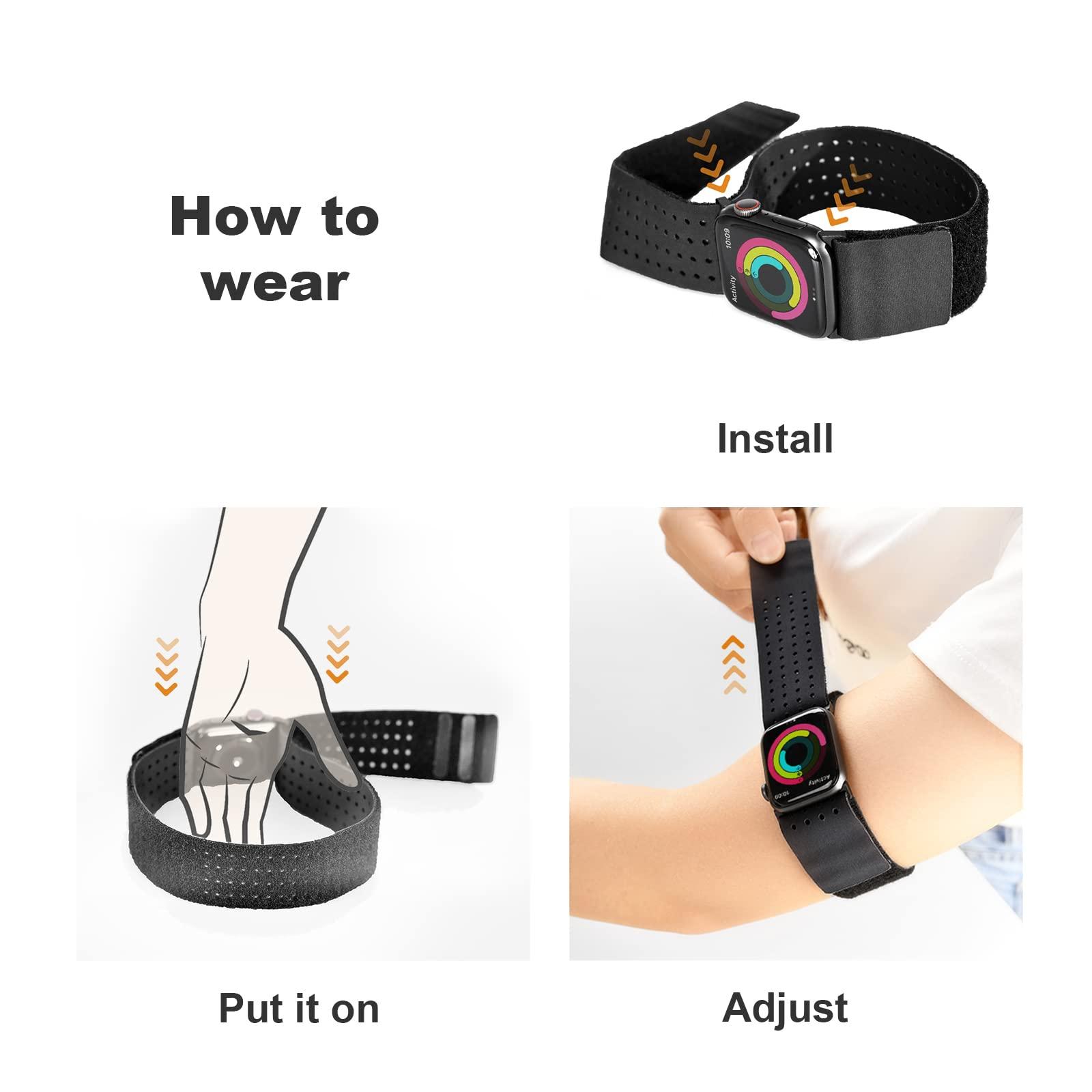 Tefeca Black Mesh Lycra Breathable Sport Loop Armband/Ankle Band Compatible with Apple Watch Ultra/Ultra2 49mm, Series 10 46mm, Series 9/8/7 45mm,SE2/SE/6/5/4 44mm - Image 7