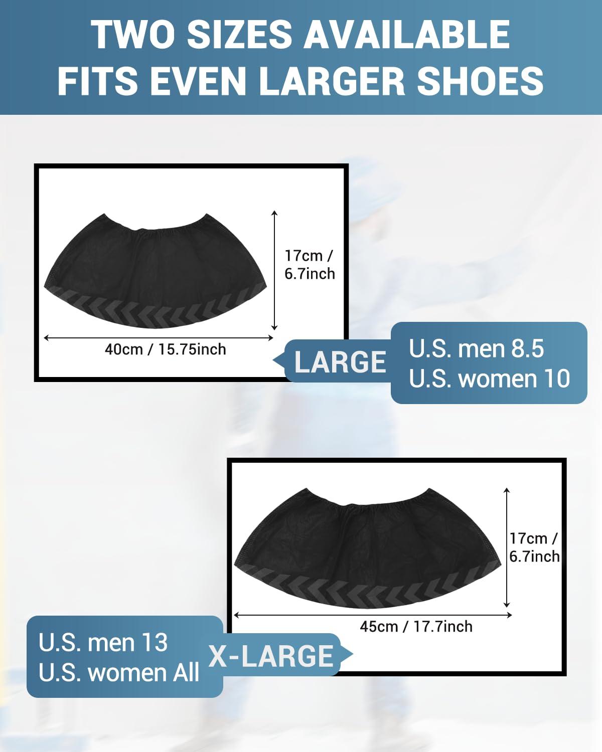 Buself X-Large 100 Count Shoe Covers Disposable Non-Slip, Premium Cloth Boot Covers, Slip-resistant, Durable, Breathable, Non-toxic, Recyclable, Stretchable Fits Up to Size 13 US Men - Black - Image 6