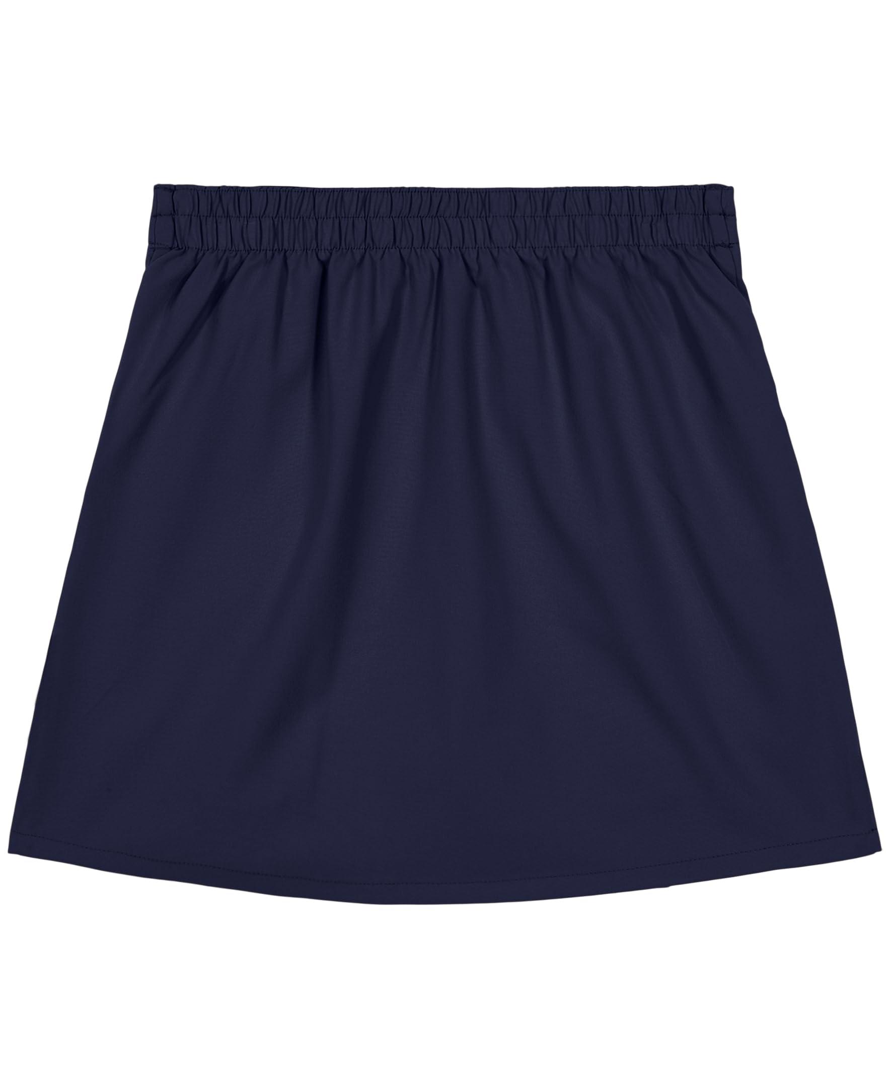Nautica Girls' School Uniform Pull-on Scooter Skirt with Undershorts, Poplin Style with Button Pockets - Image 2