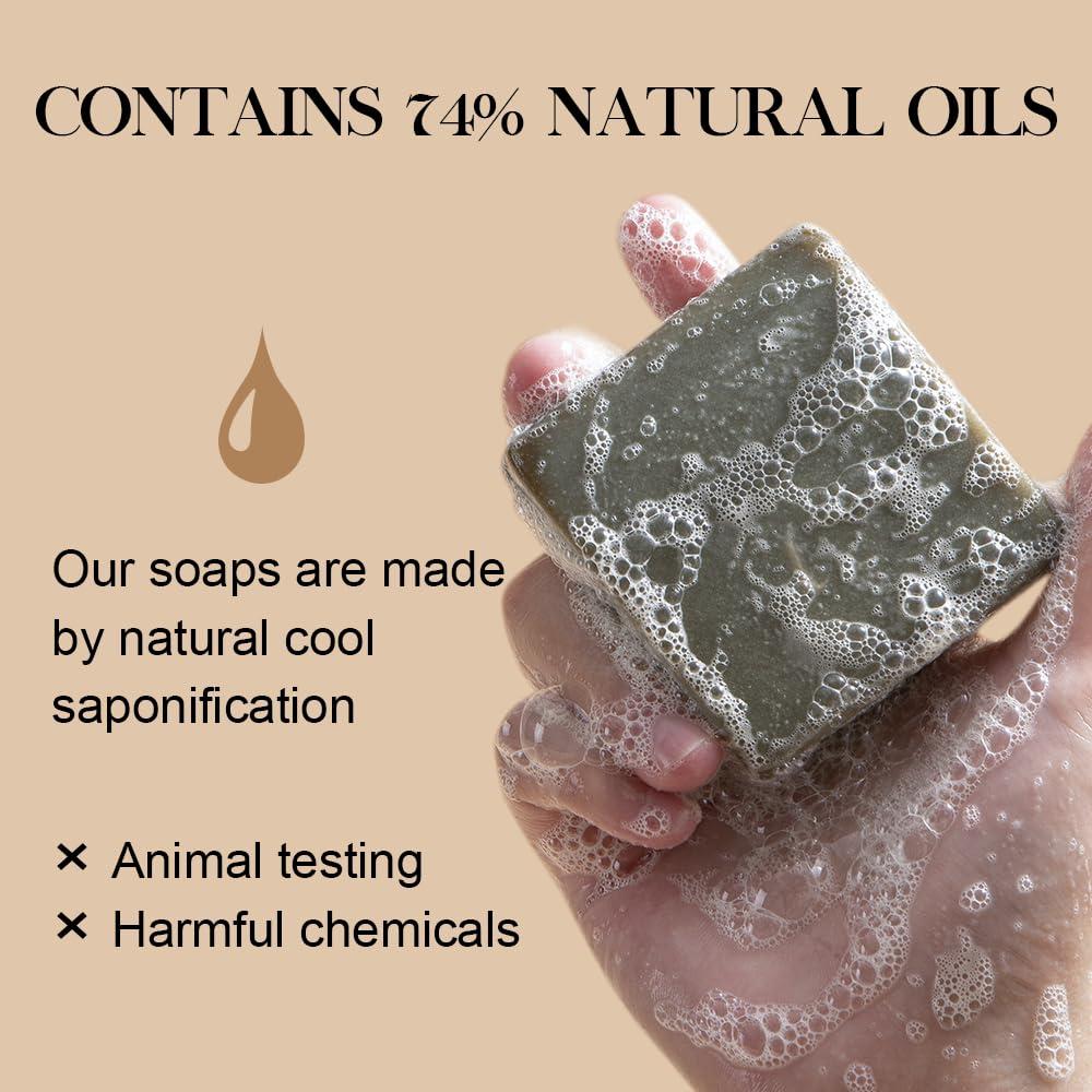 SKIRIFINE Natural Bar Soap for Men - 5oz x 3 Bars Variety Pack, Men's Bar Soap Made from Natural Oils, Acne Relief & Skin Cleansing - Australian Tea Tree, Summer Orange, Coconut Milk - Image 4