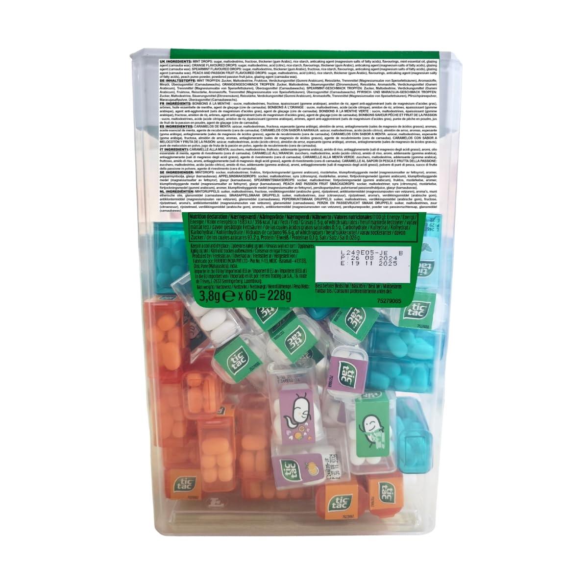 TIC TAC Box with 60 Mini Boxes (Mint, Orange, Spearmint, Peach and Passion fruit) 234g by Tic Tac - Image 6
