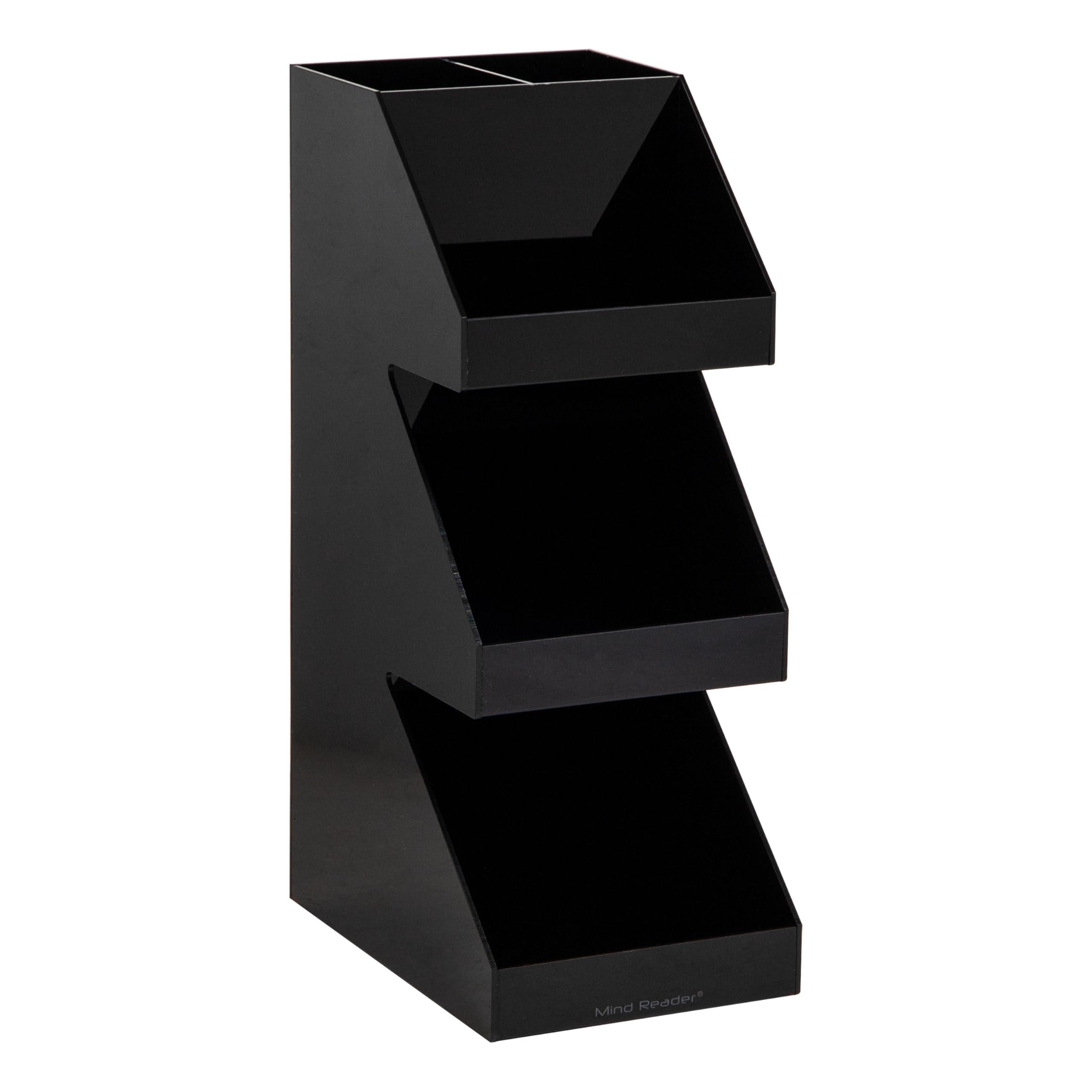 Mind Reader Coffee Tea Utensil and Condiment Station, Countertop Organizer, Coffee Bar, Kitchen, 6"L x 9"W x 16"H, Black - Image 7