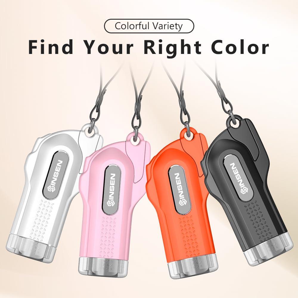 SINSEN Car Safety Hammer, 2-Pack Window Glass Breaker & Seatbelt Cutter, Emergency Keychain, Automotive Escape Kit and Survival Tool for Land/Underwater, Pink & White - Image 8