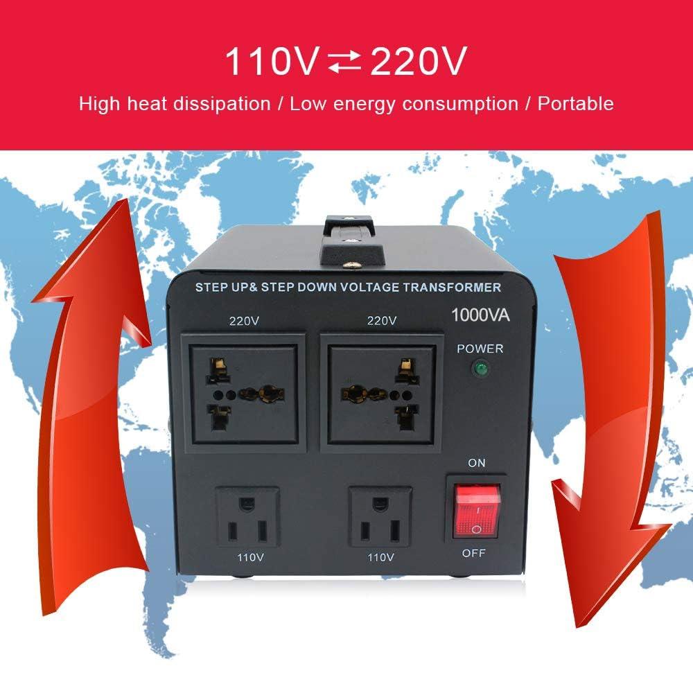 Yinleader 1000W Voltage Converter Transformer(110V to 220V OR 220V to 110V) 1000 Watt Step Up/Down Converter 110/120 Volt - 220/240 Volt w/US Power Cord,Circuit Breaker Protection (VTUS-1000) - Image 8