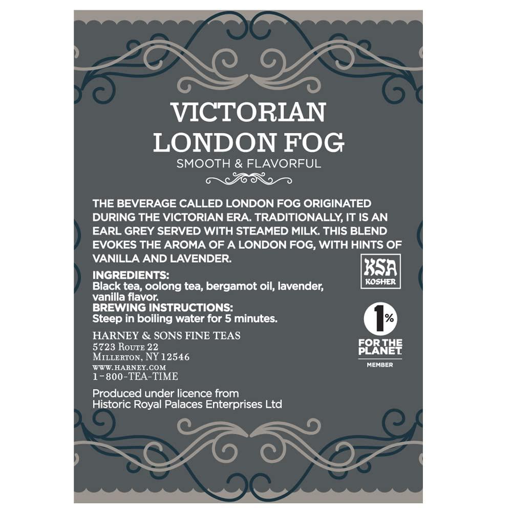 Harney & Sons Victorian London Fog Tea, Black and Oolong Tea with Citrus, Vanilla and Lavender | 30 Sachets, Historic Royal Palaces Collection - Image 4