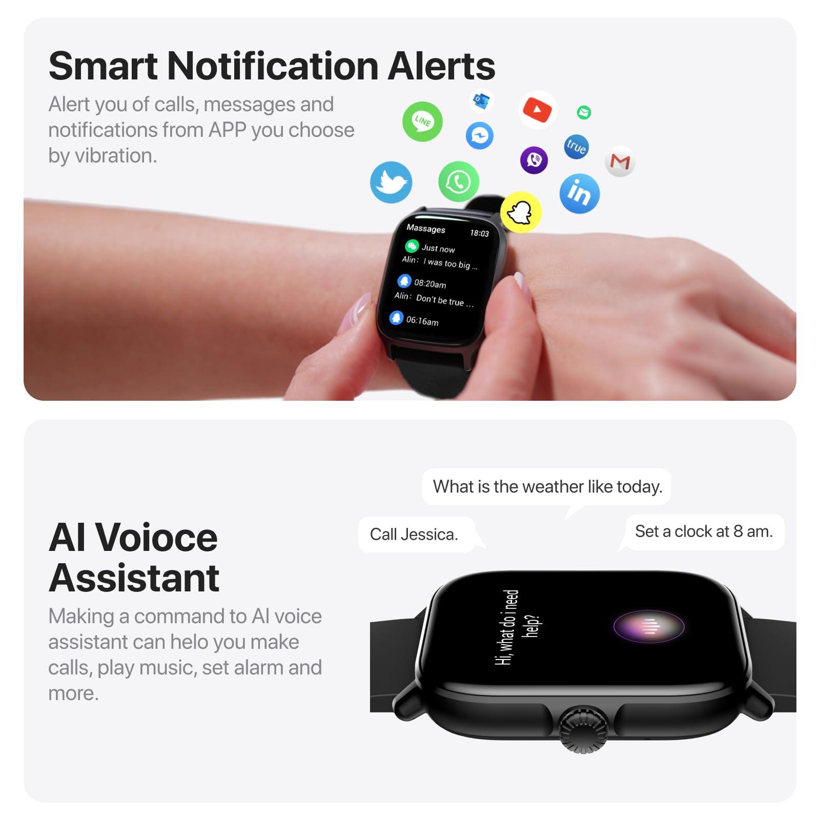 Dainlin Smart Watch,1.91" Smartwatch for Men Women (Answer/Make Call),Fitness Tracker with 116 Sport Modes,IP68 Waterproof,Heart Rate/Sleep/Monitor,Long Battery Life,for iPhone & Android & Samsung - Image 5
