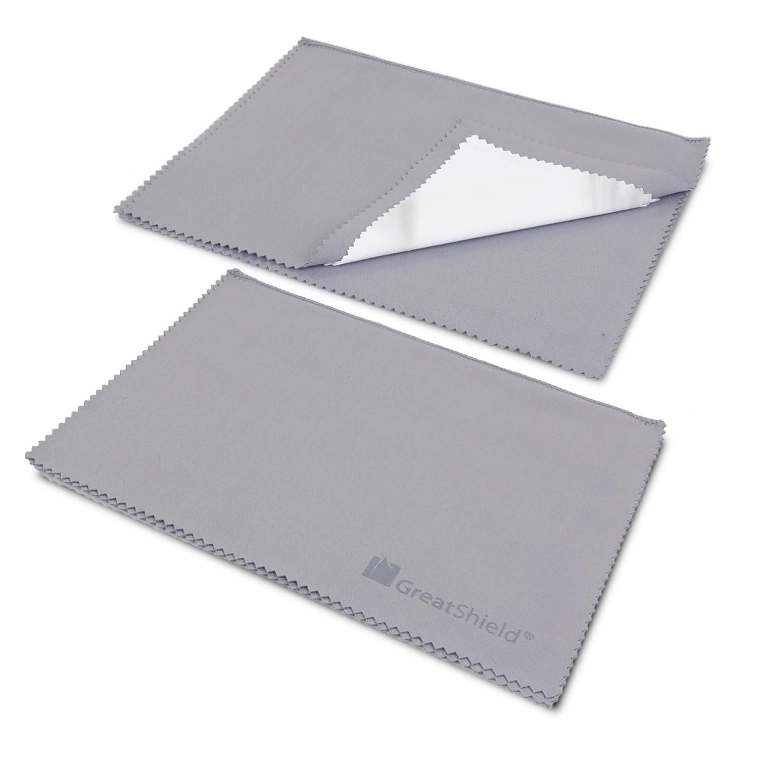 GreatShield Double-Sided Professional Jewelry Cleaning Cloth (2-Pack), 4-Ply Multi-Layer Polishing Cloth 20x28cm, Eco Friendly Pure Cotton for Sterling Silver, Gold, Platinum