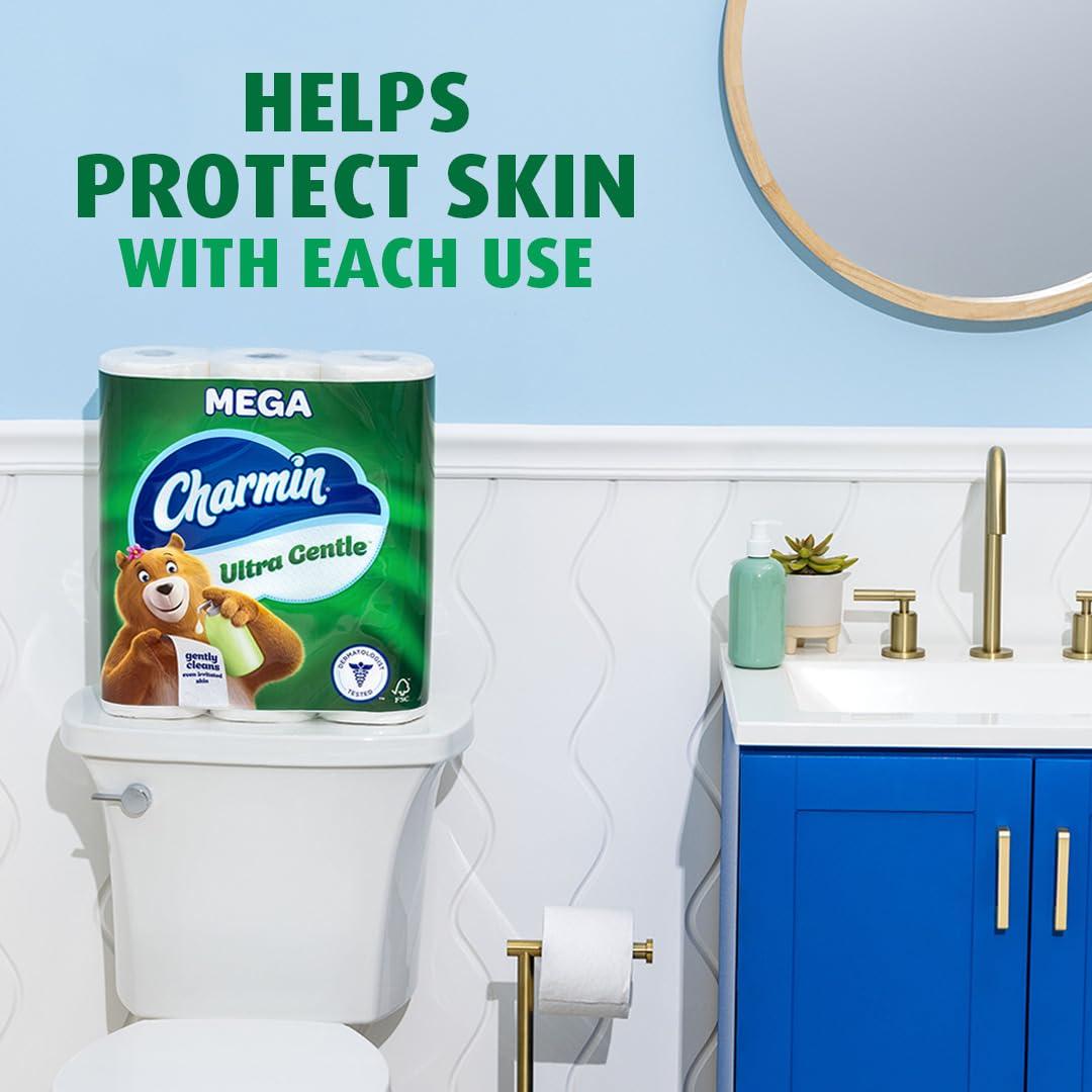 Charmin Ultra Gentle Toilet Paper, 6 Count (Pack of 4), Total 24 Mega Rolls = 96 Regular Rolls - Image 6