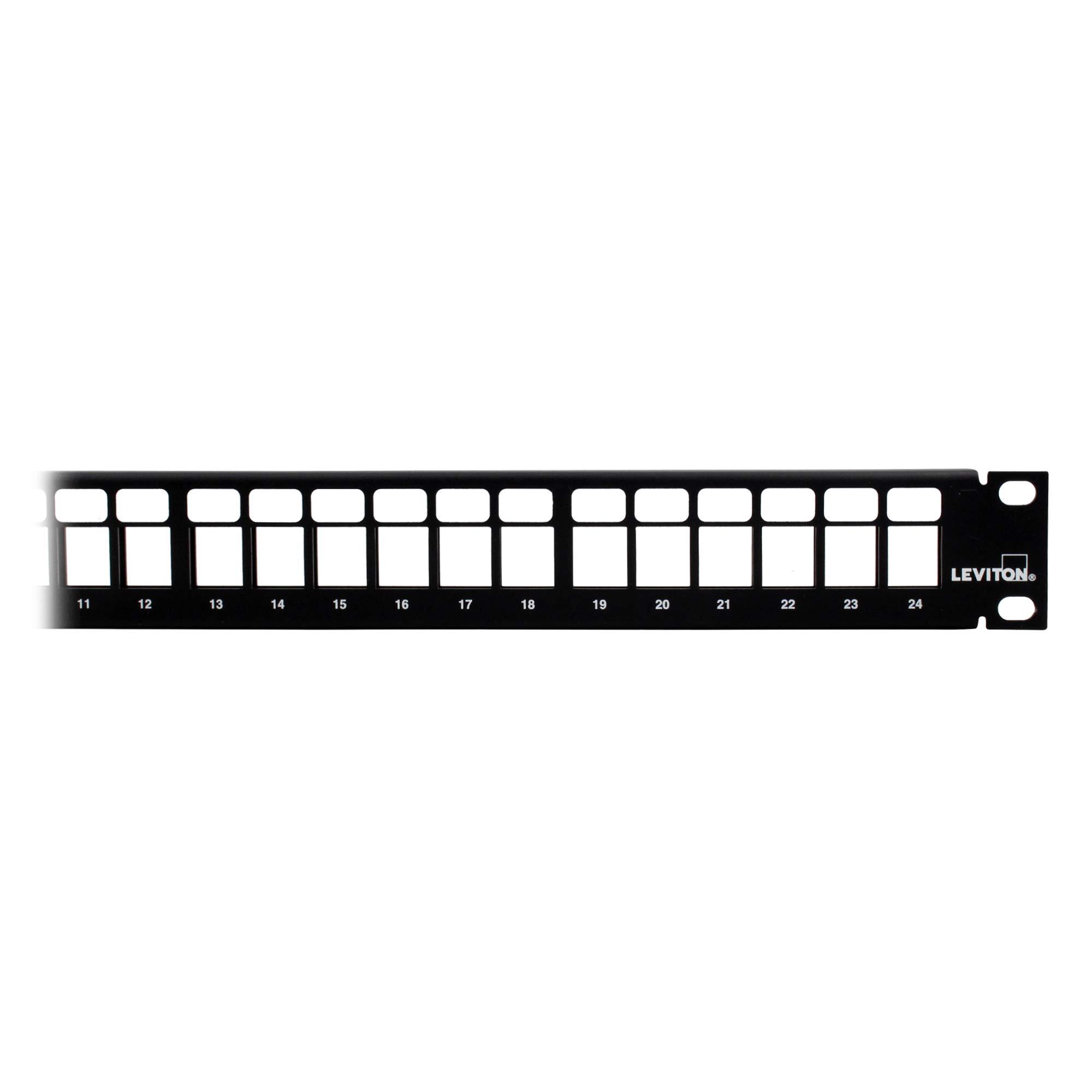 Leviton 49255-H24 QuickPort Patch Panel, 24-Port, 1RU, Cable Management Bar Included , Black - Image 2
