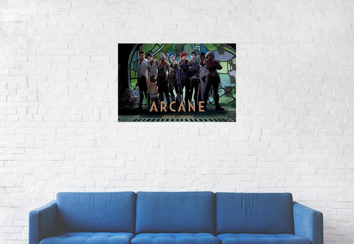 Arcane - League Of Legends - Manga Anime TV Show Poster (Characters In Zaun Arcade) (Size: 36" x 24") - Image 6