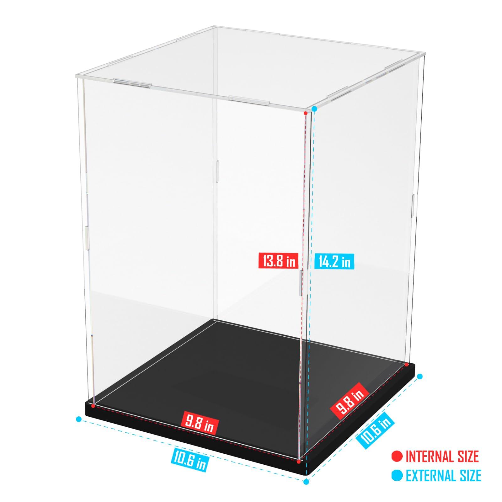 Choowin Acrylic Display Case for Lego Cat 21349 for Lego R2D2 75308 for Lego Ninjago Mech 71794 Thickened Clear Acrylic Display Cases for Collectibles Assemble Dustproof Display Box(Black Base) - Image 3