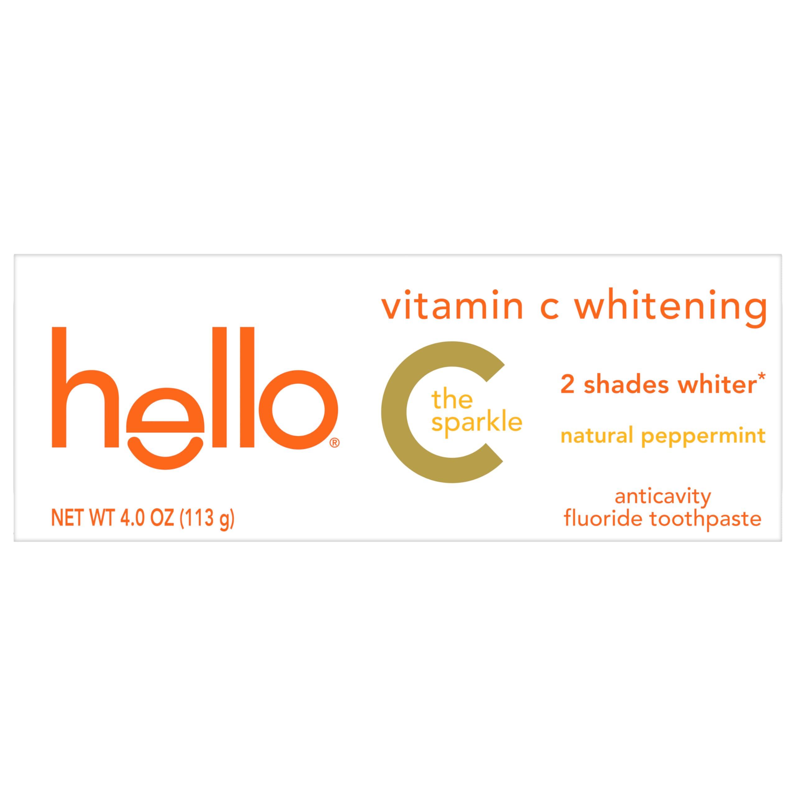 hello Vitamin C Whitening Toothpaste with Fluoride, Whitening SLS Free Toothpaste, Up to 2 Shades Whiter Teeth, No Peroxide, Safe for Everyday Use, Natural Peppermint, 4.0 Oz - Image 6