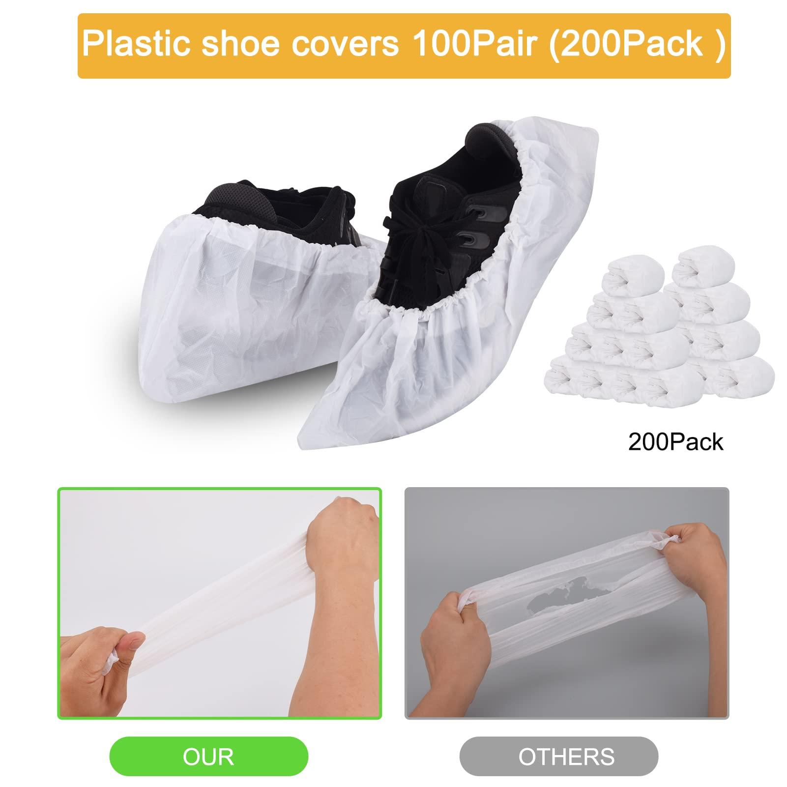 Disposable Shoe Covers 200Pack(100Pairs) Boot & Shoe Cover Disposable Non Slip Waterproof One Size Fits Most for Garden Carpet Guests Booties - Image 3