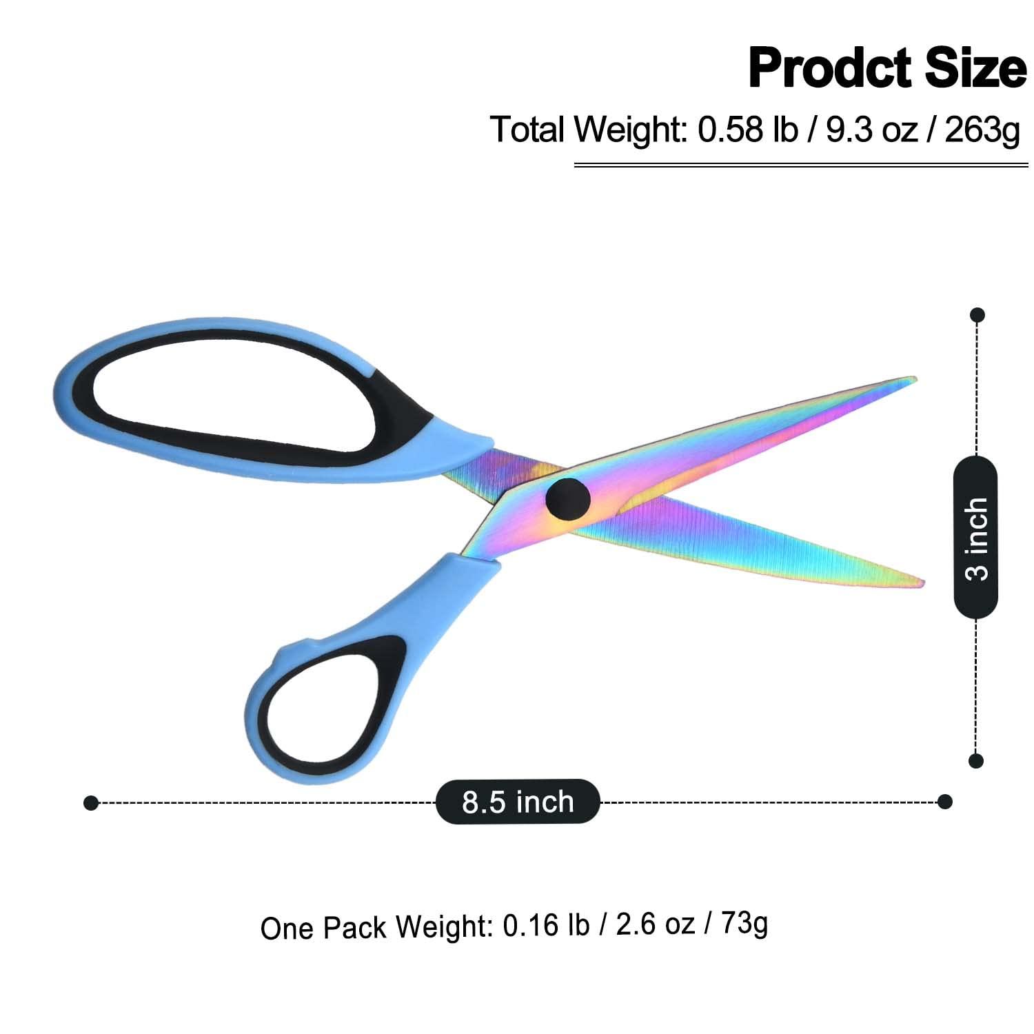 8.5" All-Purpose Scissors, 3-Pack Bulk Ultra Sharp Blade Shears, Comfort-Grip Sturdy Scissors for School, Office, Home, Sewing, Fabric, Craft Supplies, Right/Left Handed - Image 3