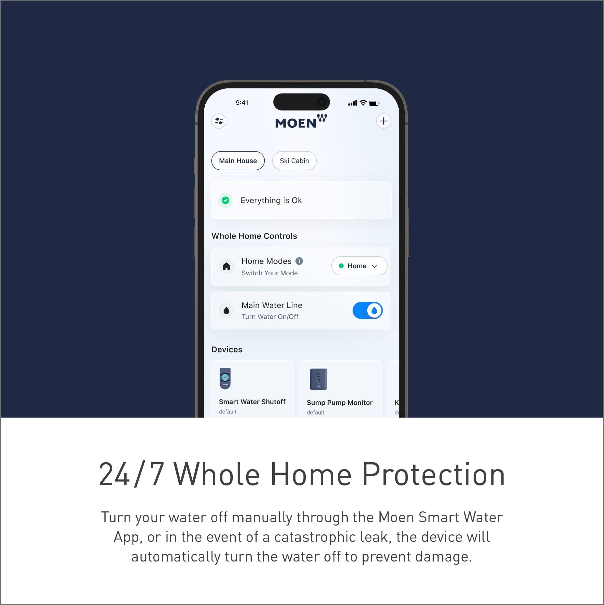 Moen Flo Smart Water Monitor and Automatic Shutoff Sensor, Wi-Fi Connected Water Leak Detector for 1-Inch Diameter Pipe, 900-006 - Image 9