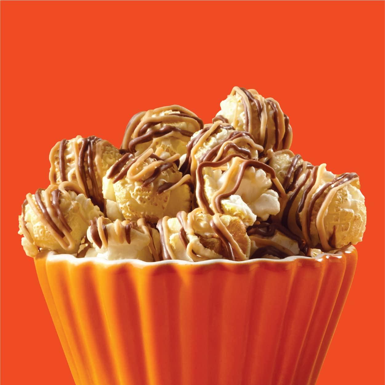 Reese's Popcorn, 5.25oz Grocery Sized Bag, Popcorn Drizzled in Reese's Peanut Butter and Chocolate, Ready to Eat, Savory Snack, Sweet and Salty - Image 4