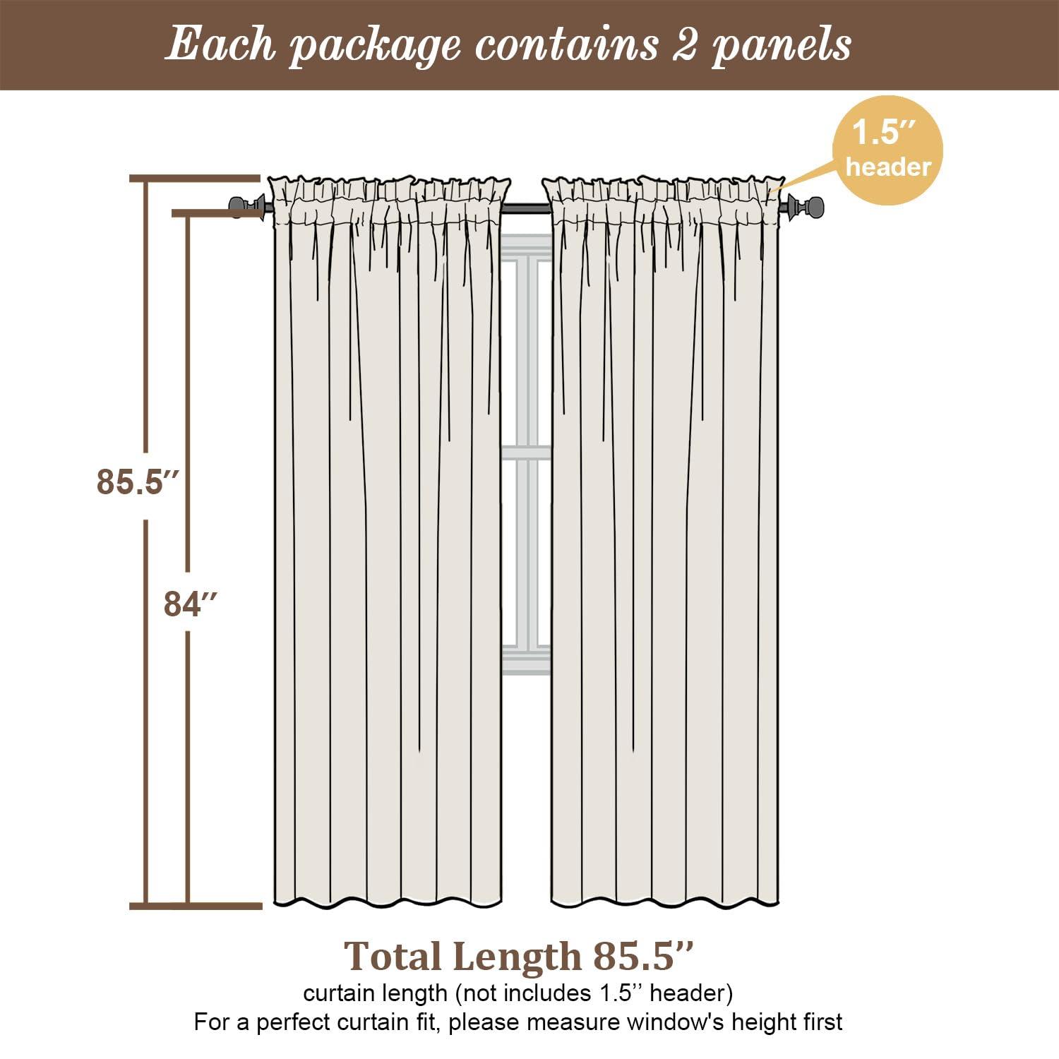 Chyhomenyc White Curtains 84 Inch Length 2 Panels Set, Faux Linen Textured Semi Light Filtering Soft Airy Farmhouse Curtain Drapes for Living Room Bedroom, Cortinas para Sala, 40Wx84L - Image 3