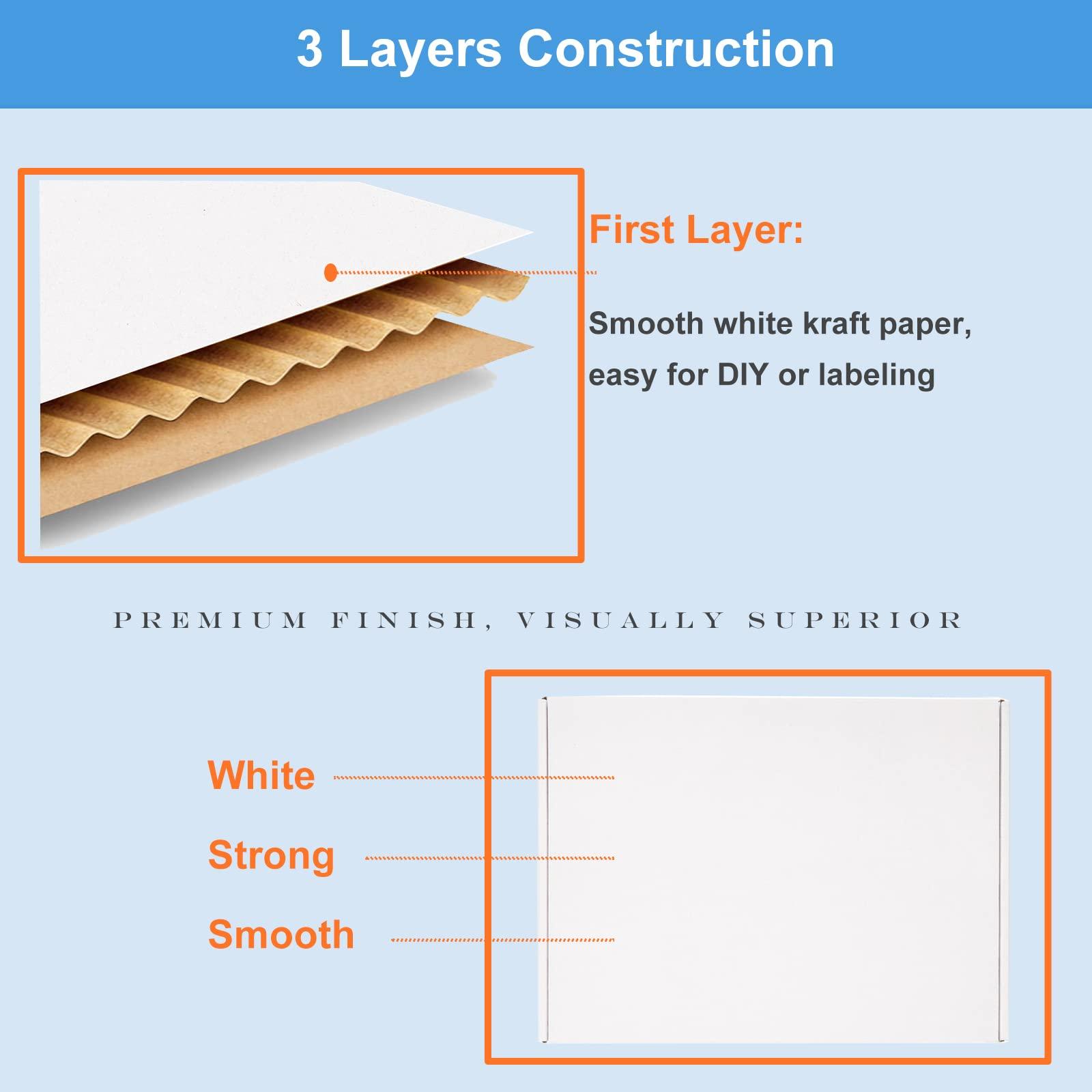 Wowxyz White Shipping Boxes 13x11x3" 20 Pack - Corrugated Cardboard Box Mailers for Small Business, Literature Mailer Packaging Supplies - Image 4