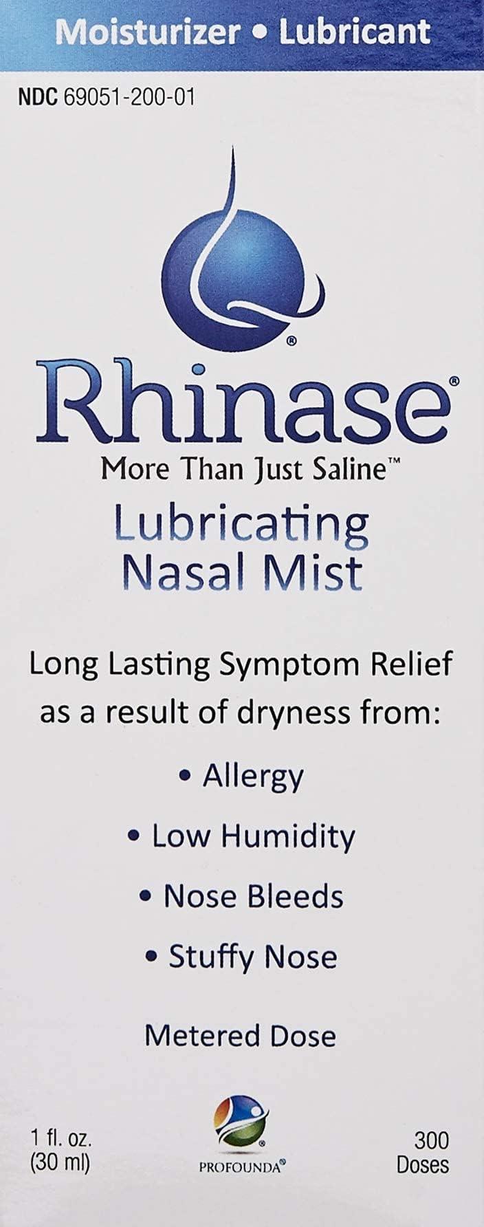 Rhinase Allergy Relief Saline Nasal Spray – Steroid Free, Dual Wetting Agent & Salt Formulation, 300 Sprays for Dry Nose, Allergy, nosebleeds from Nasal Dryness - Image 3