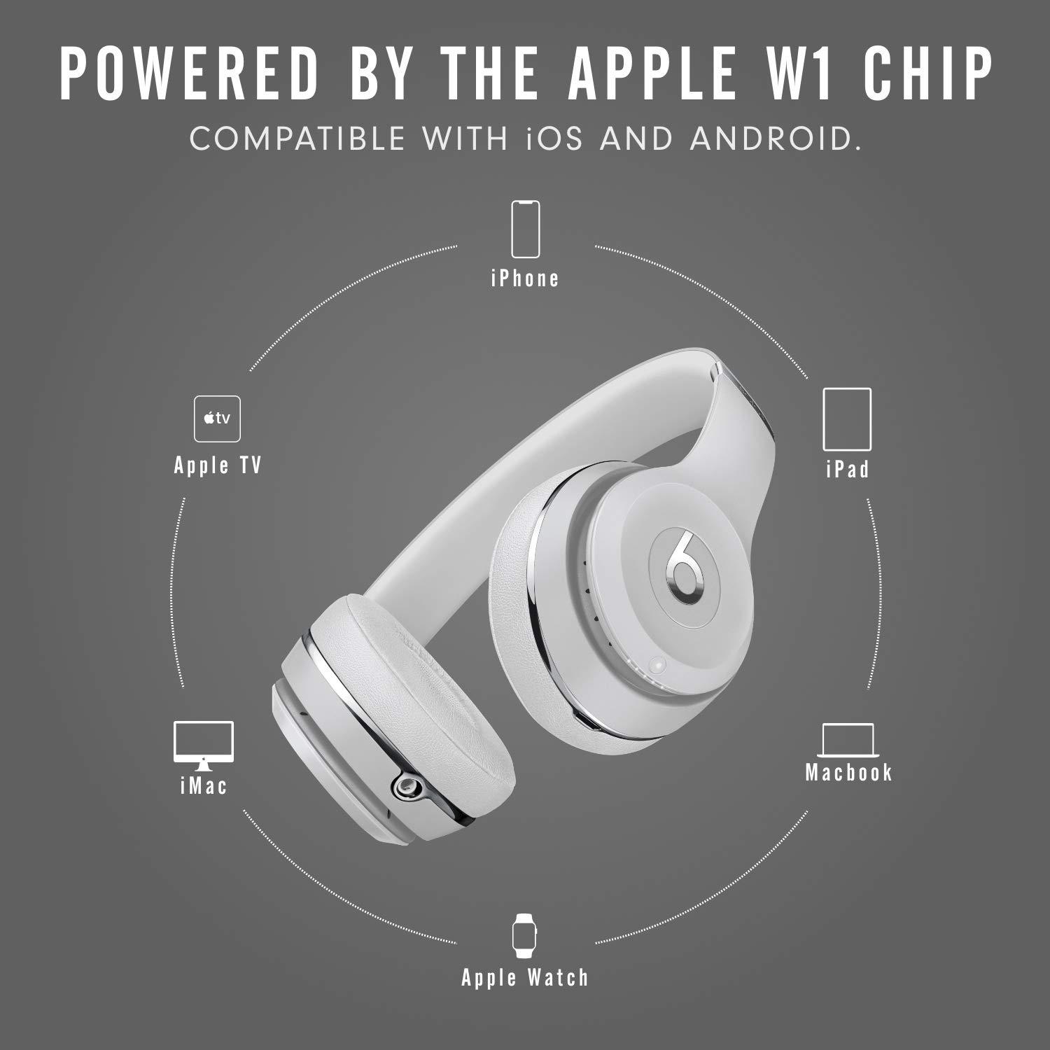Beats Solo3 Wireless On-Ear Headphones - Apple W1 Headphone Chip, Class 1 Bluetooth, 40 Hours of Listening Time, Built-in Microphone - Satin Silver (Latest Model) - Image 3