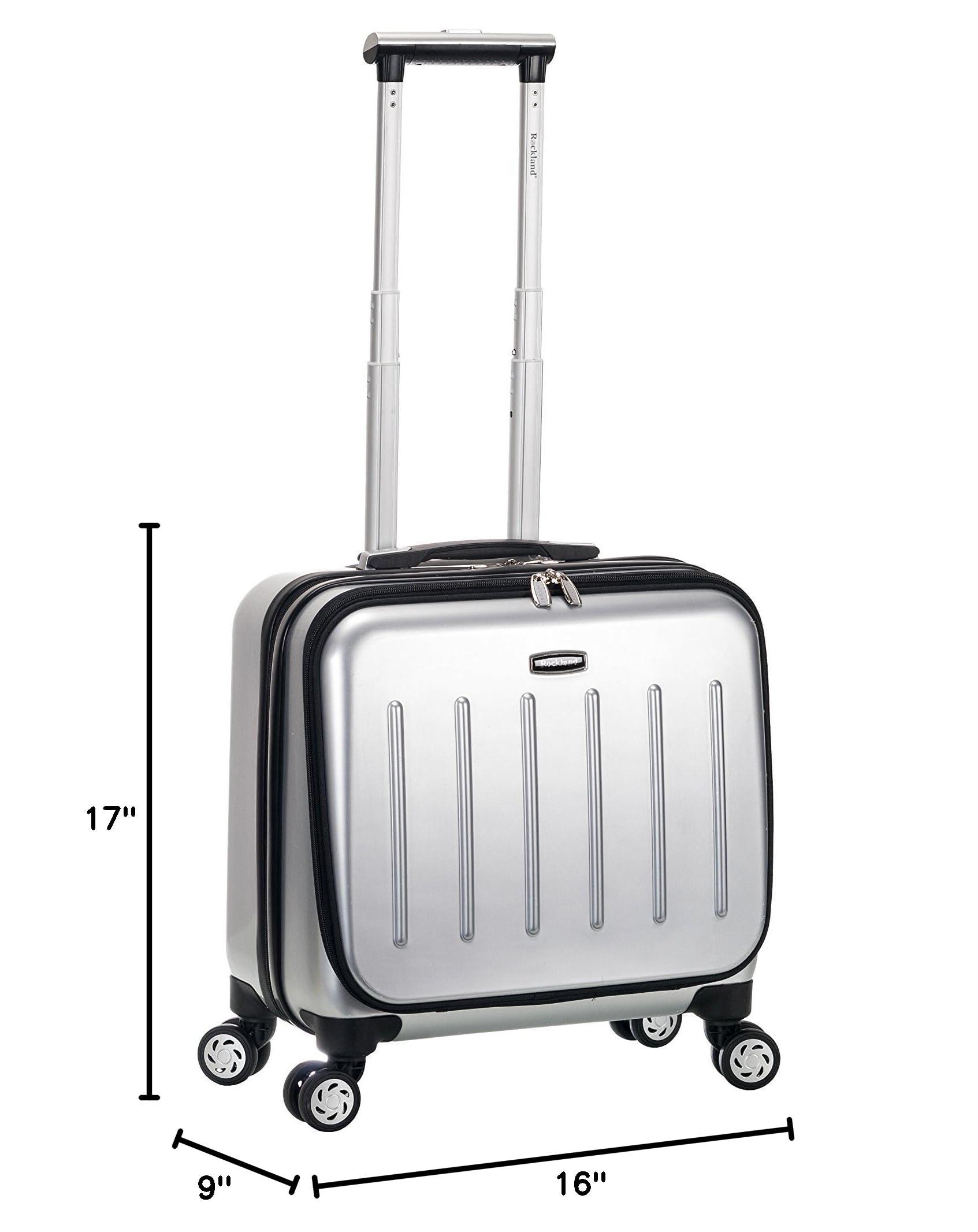 Rockland Revolution Hardside Rolling Computer Case, Silver, Carry-On 17-Inch - Image 3
