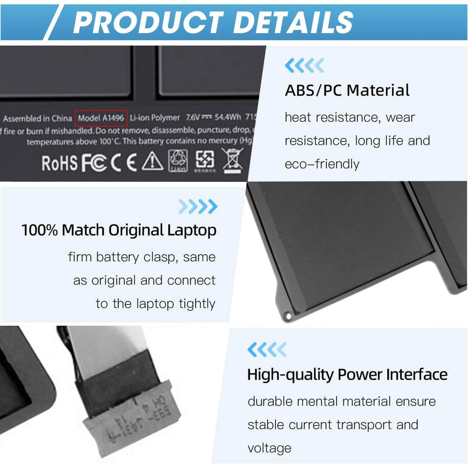 ZAYAUPVL A1466 Battery Replacement for MacBook Air 13 inch A1466 (2017,Early 2015 2014,Mid 2013 2012),A1369 (Late 2010,Mid 2011),for Apple MacBook Air A1496 A1377 A1405 Battery(EMC:2925,2632,2469) - Image 5