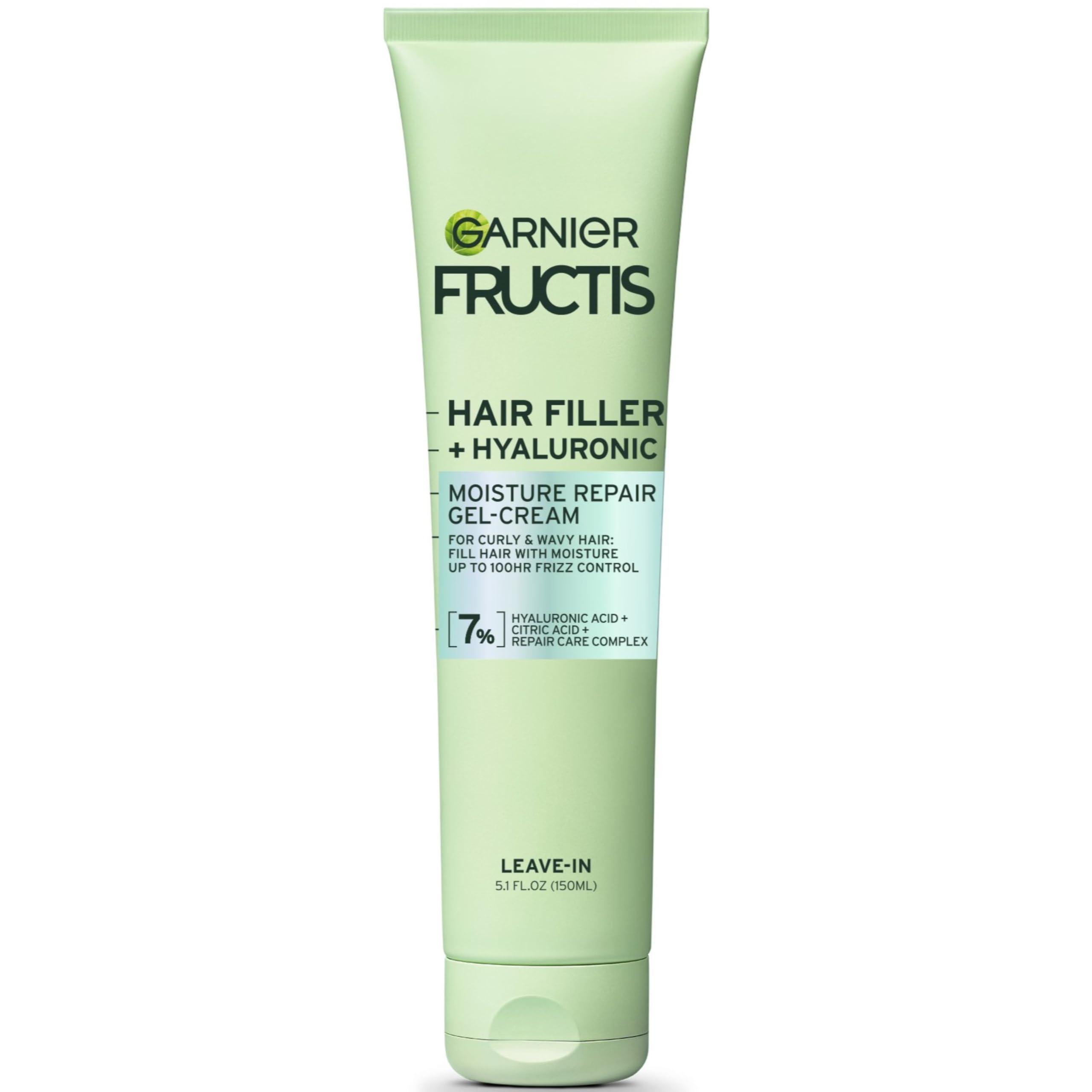 Garnier Fructis Hair Filler Moisture Repair Gel-Cream, Hair Gel for Curls and Waves with Hyaluronic Acid, 5.1 Fl Oz, 1 Count - Image 1