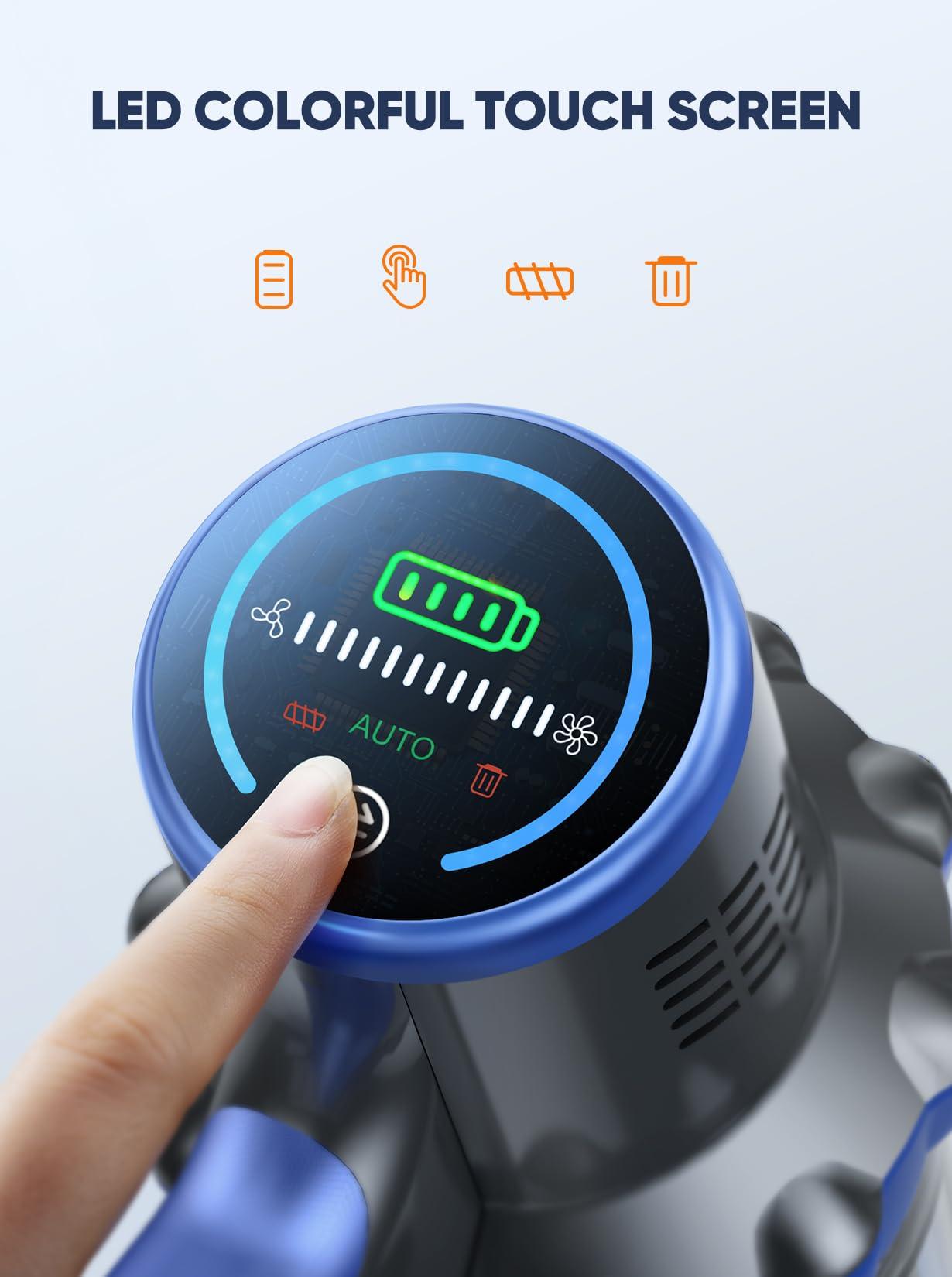 Cordless Vacuum Cleaner, 40KPA 450W Vacuum Cleaners for Home, Stick Vacuum with Color Touch Display, Intelligent Auto Mode, Up to 55Mins, Handheld Vacuum Cleaners for Hardwood Floor Carpet Pet Hair - Image 3