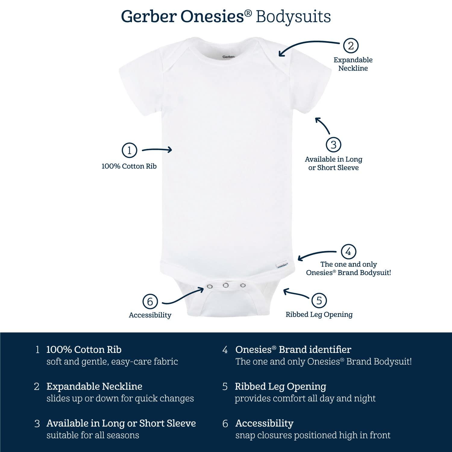 Gerber Baby 8-Pack Short Sleeve Onesie Bodysuits - Image 6