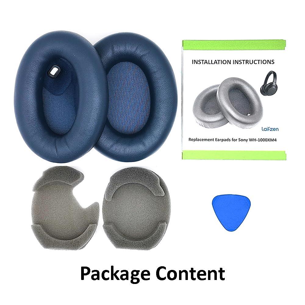 Lambskin XM4 Earpads for Sony WH-1000XM4 Headphones Replacement 1000 XM 4 Real Sheepskin Leather Ear Pads Cushions Earmuffs Cups Covers (Midnight Blue) - Image 6