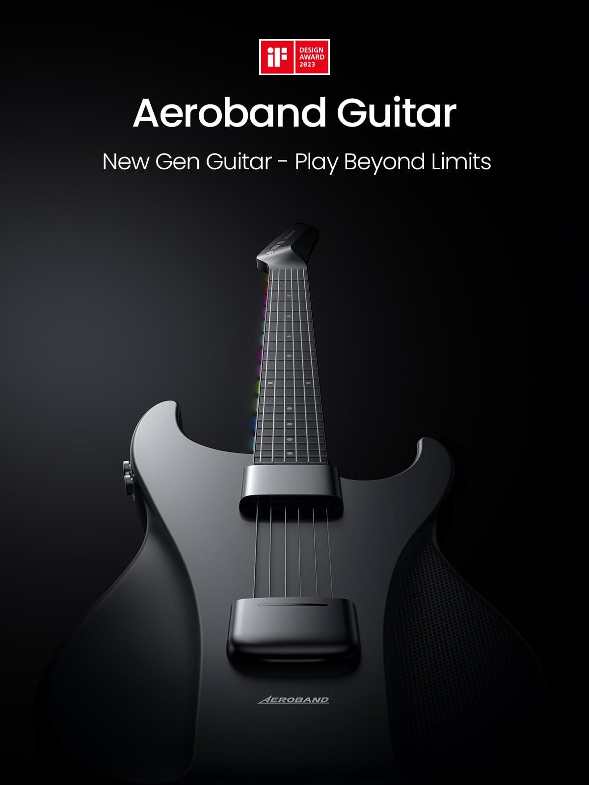AeroBand Guitar Smart Guitar With Silicone Strings, Travel Silent Guitar With Detachable Fretboard, Headphone Jack, Built-in Speaker and Drum system, Aeroband APP Play, MIDI Guitar - Image 2