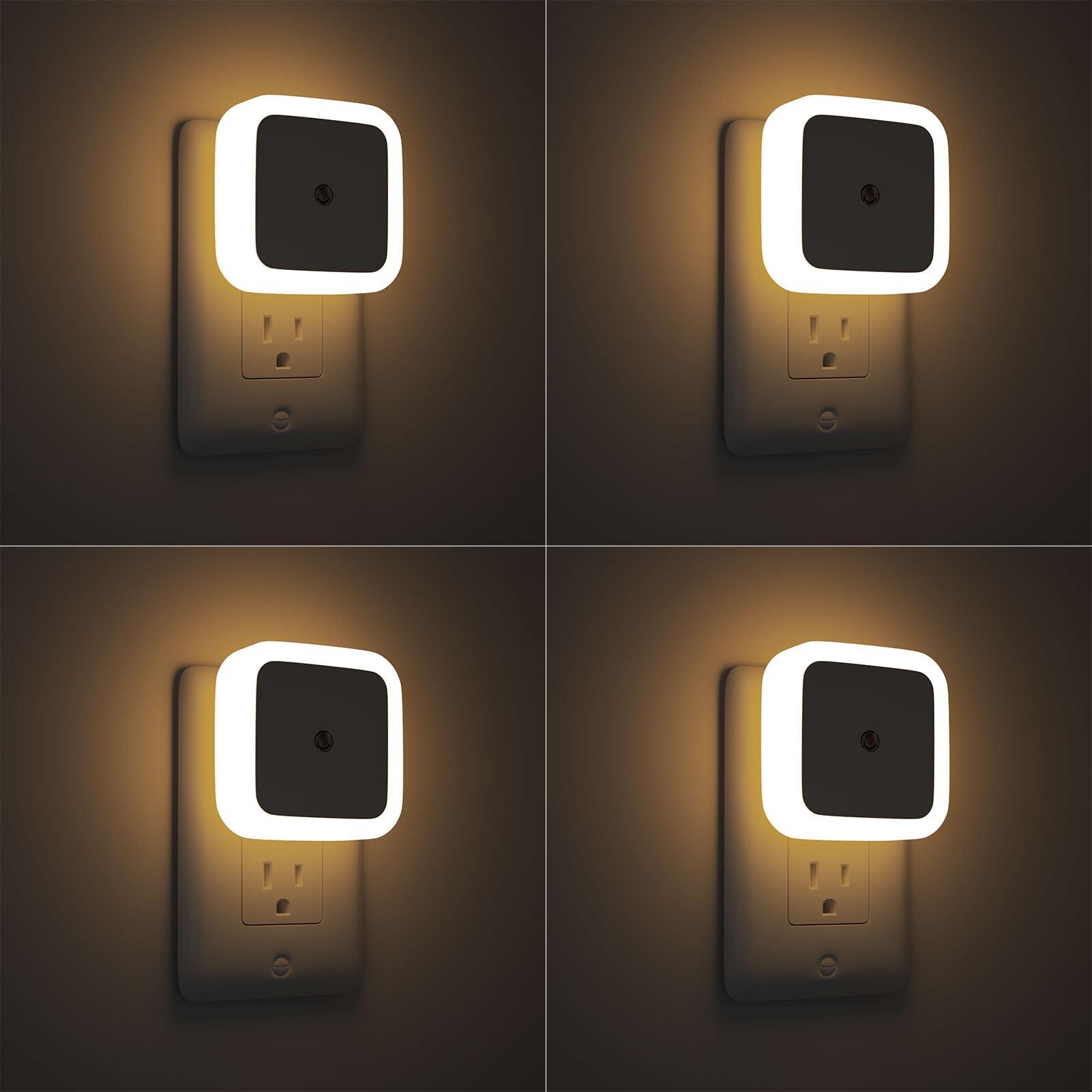 Sujeet Night Light, Night Lights Plug into Wall 4-Pack, Nightlight Plug in Night Lights, Dusk to Dawn Night Lamp Led Night Light for Bedroom, Bathroom, Hallway Warm White