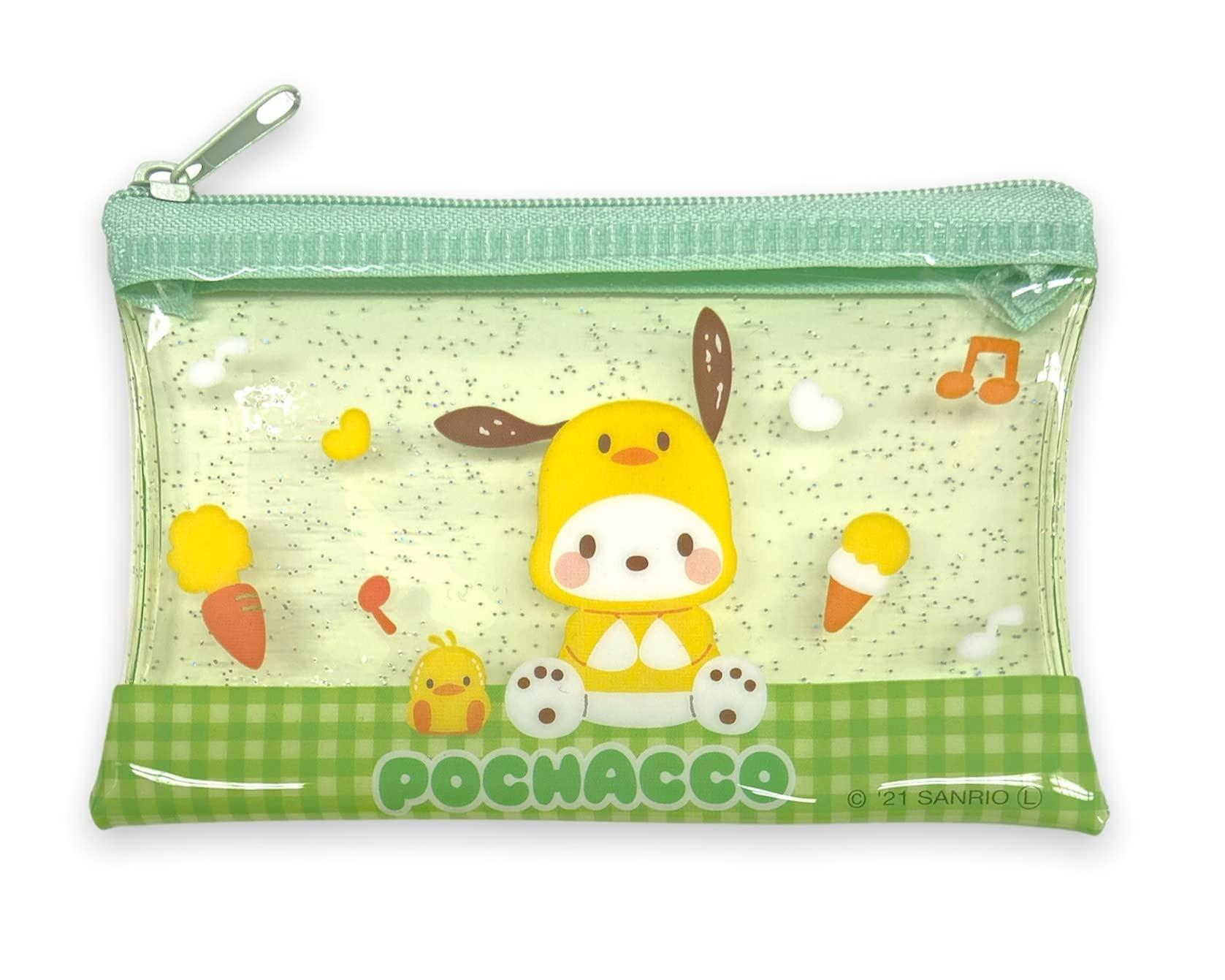 Friend Sanrio Pochacco Accessories Cosmetic Flat vinyl Mini pouch Zipper Case Bag 4.7 in (W) × 3.0 in (H)