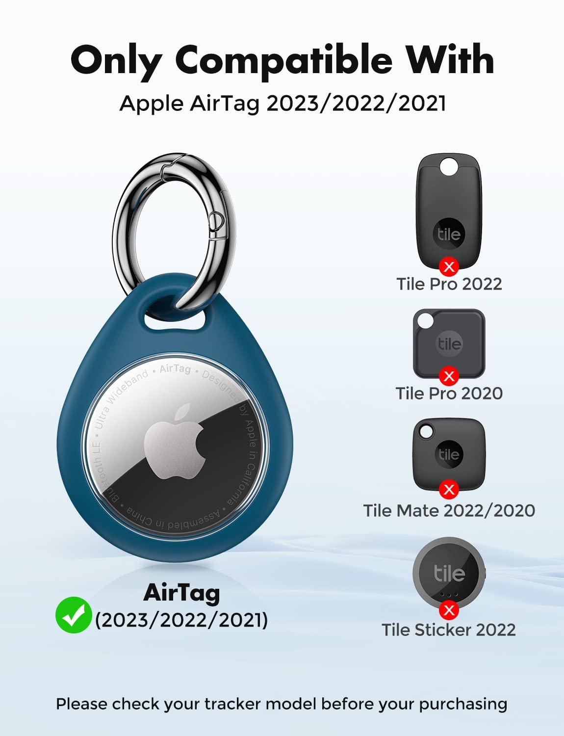 UNBREAKcable AirTag Holder for Apple - 4 Pack Air Tag Case [Fit Tightly Design] [Easy to Install] [Hold Securely] Waterproof TPU Protective Cover with Metal Keychain for Kids,Pet,Luggage,Backpack,Keys - Image 2