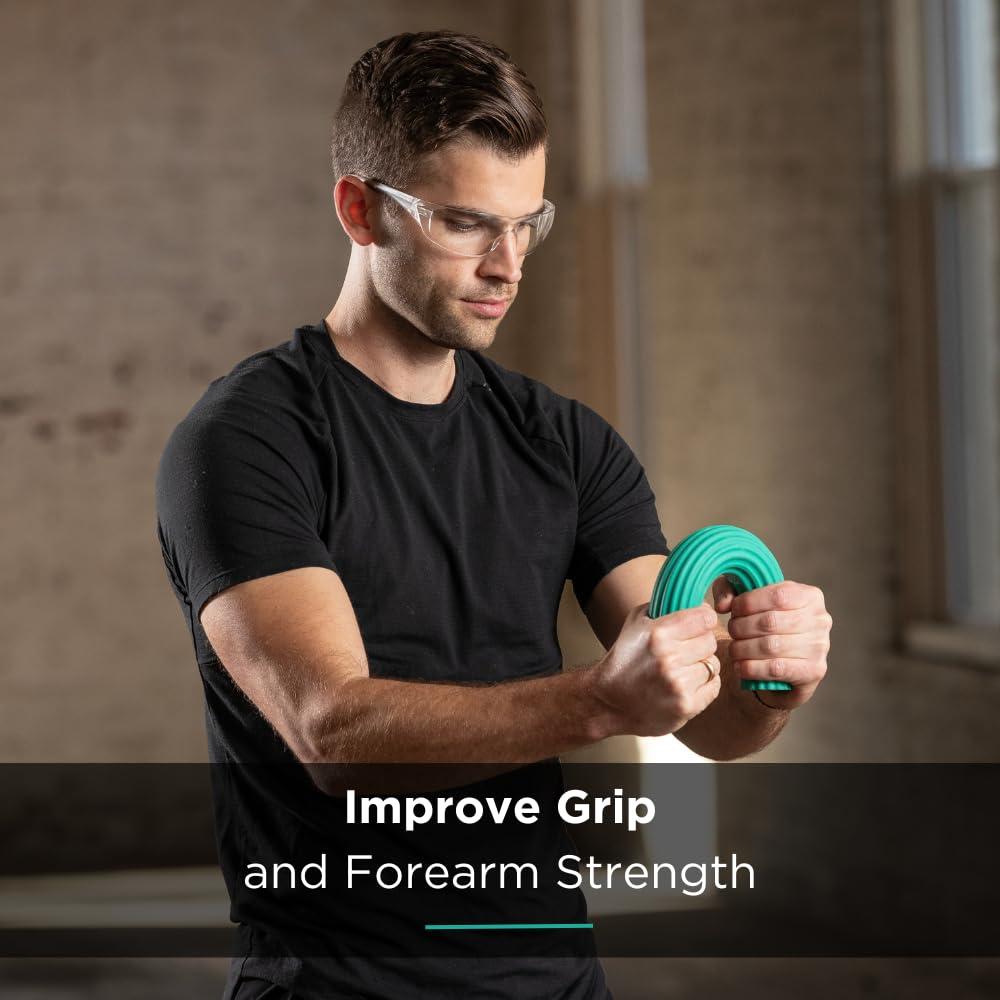 THERABAND FlexBar, Tennis Elbow Therapy Bar, Relieve Tendonitis Pain & Improve Grip Strength, Resistance Bar for Golfers Elbow & Tendinitis, Green, Medium, Intermediate - Image 2