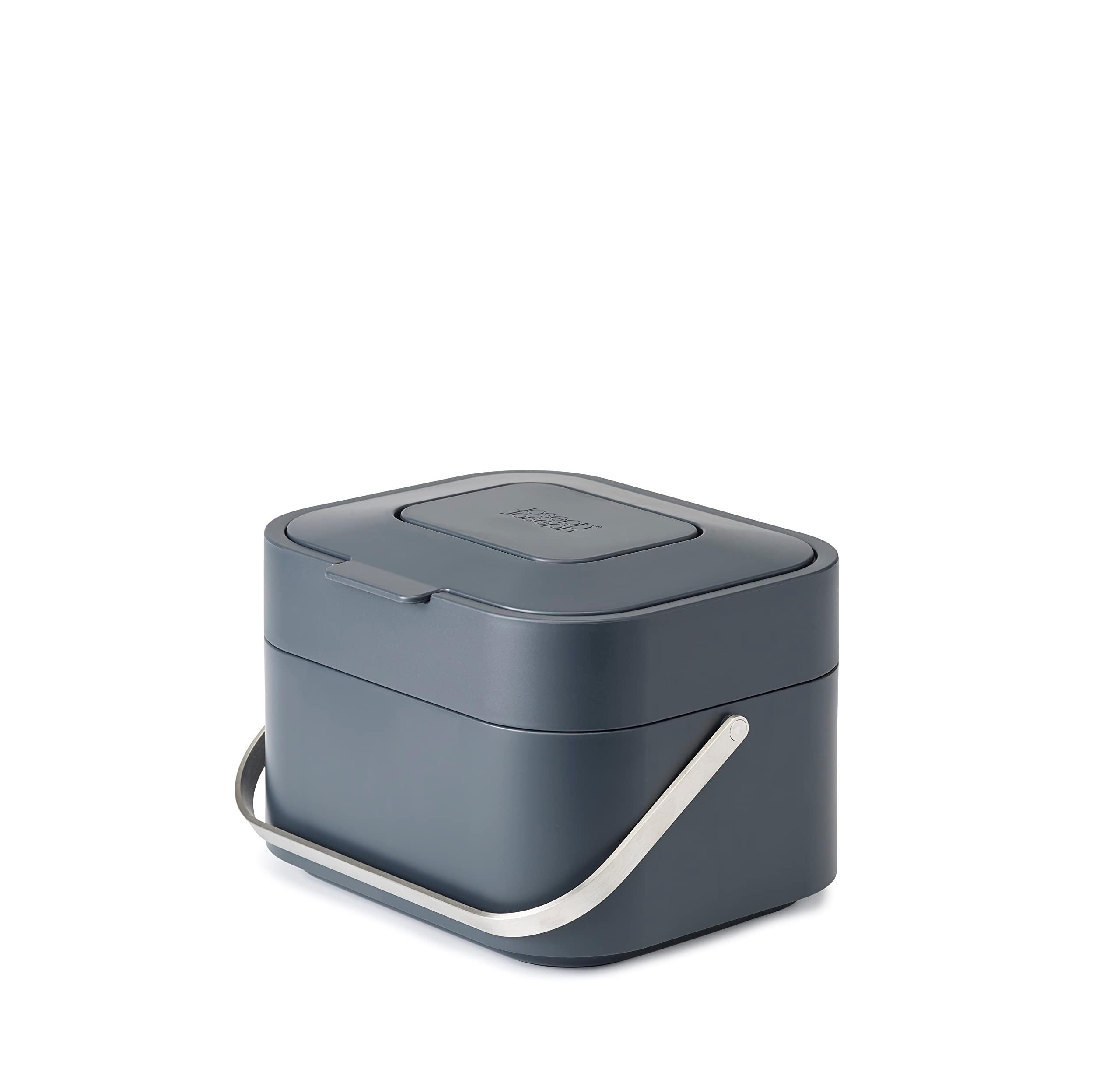 Joseph Joseph Intelligent Waste Compost Bin Food Waste Caddy with Odor Filter and Ventilation, 1 gallon / 4 liters, Graphite - Image 4