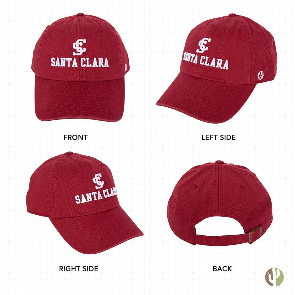 Desert Cactus Santa Clara University Baseball Hat SCU Broncos Brimmed Embroirderd Hats Cap Adjustable Cloth Strap Adult (Style A) Red - Image 3