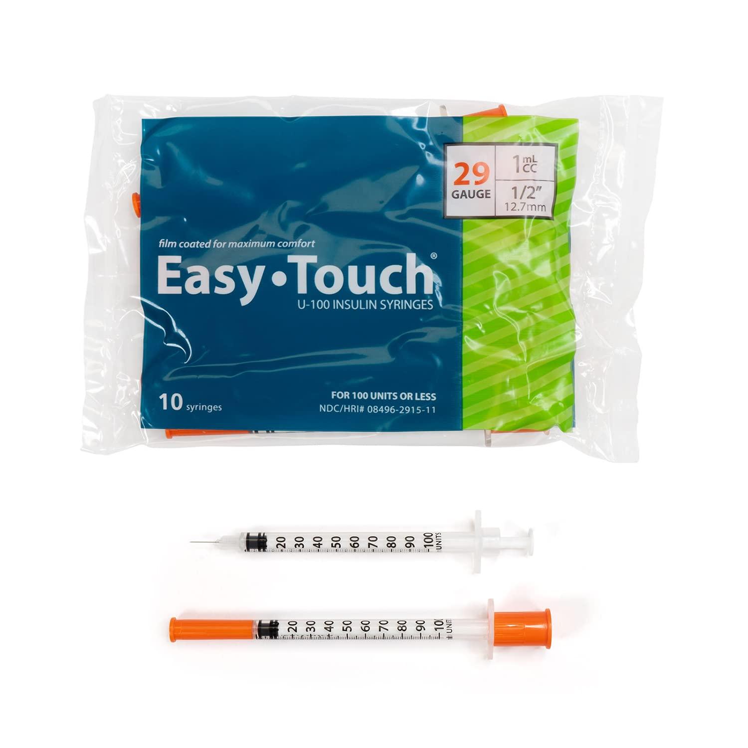 Easy Touch U-100 Insulin Syringe with Needle, 29G 1cc 1/2-Inch (12.7mm), Box of 100 - Image 2