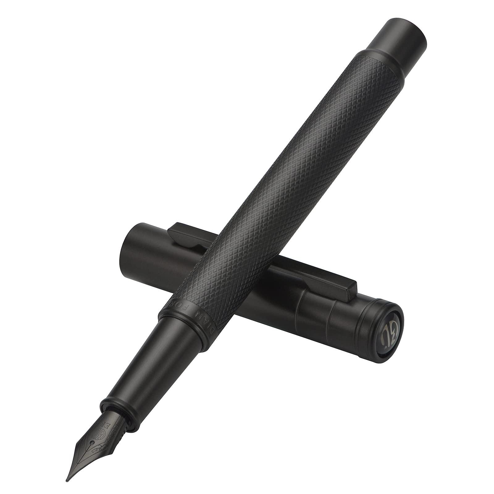 Matte Black Forest Fountain Pen Extra Fine Nib Classic Design with Converter and Metal Pen Box Set by Asvine - Image 8