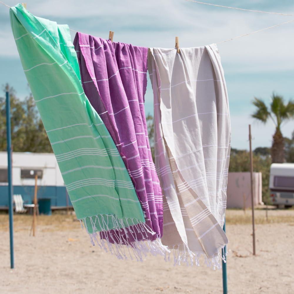 BAY LAUREL Turkish Beach Towel with Travel Bag 39 x 71 Quick Dry Sand Free Lightweight Large Oversized Towels Light - Image 5