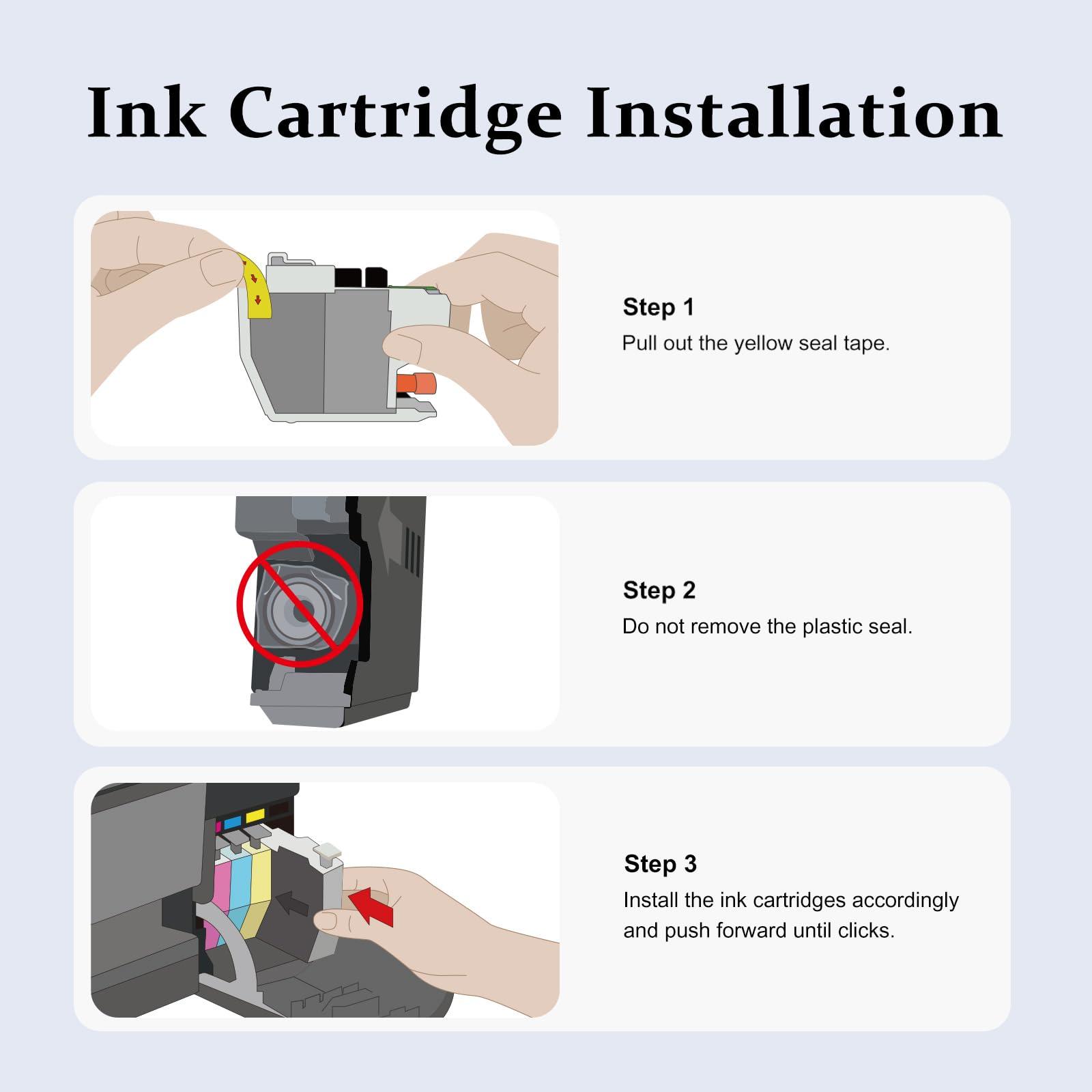 LC401 MFC-J1010DW LC401XL Ink Cartridges for Brother Printer LC 401 401XL for MFC-J1010DW MFC-J1170DW MFC-J1012DW MFC-J1800DW MFC J1010DW - 4 Pack High Yields Black Cyan Magenta Yellow - Image 4