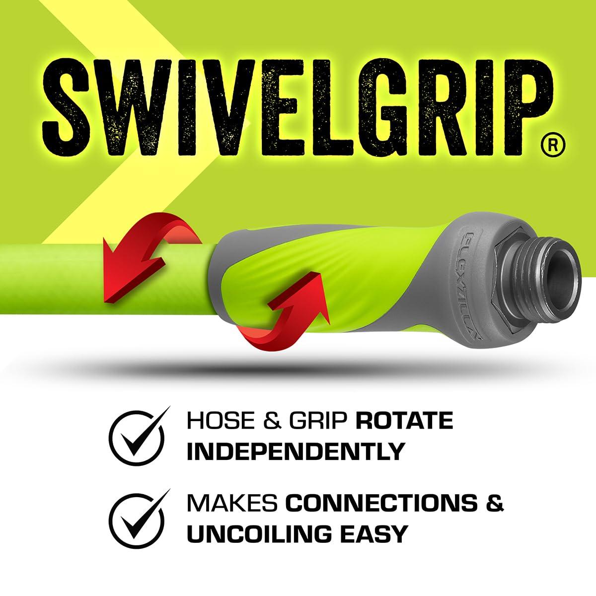 Flexzilla Garden Hose with SwivelGrip, 5/8 in. x 50 ft., Heavy Duty, Lightweight, Drinking Water Safe, ZillaGreen - HFZG550YWS-E - Image 5