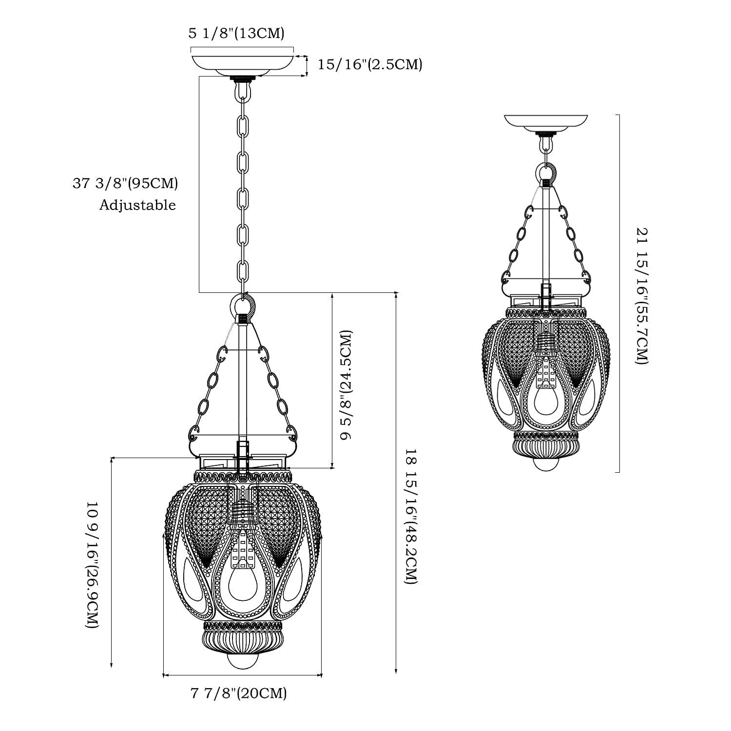 DSMJFU Brass Gold Glass Ceiling Pendant Light Kitchen Island Lighting Farmhouse Vintage Pendant Light Hanging Light Fixture for Dining Room, Entryway, Sink, Breakfast Nook - Image 5