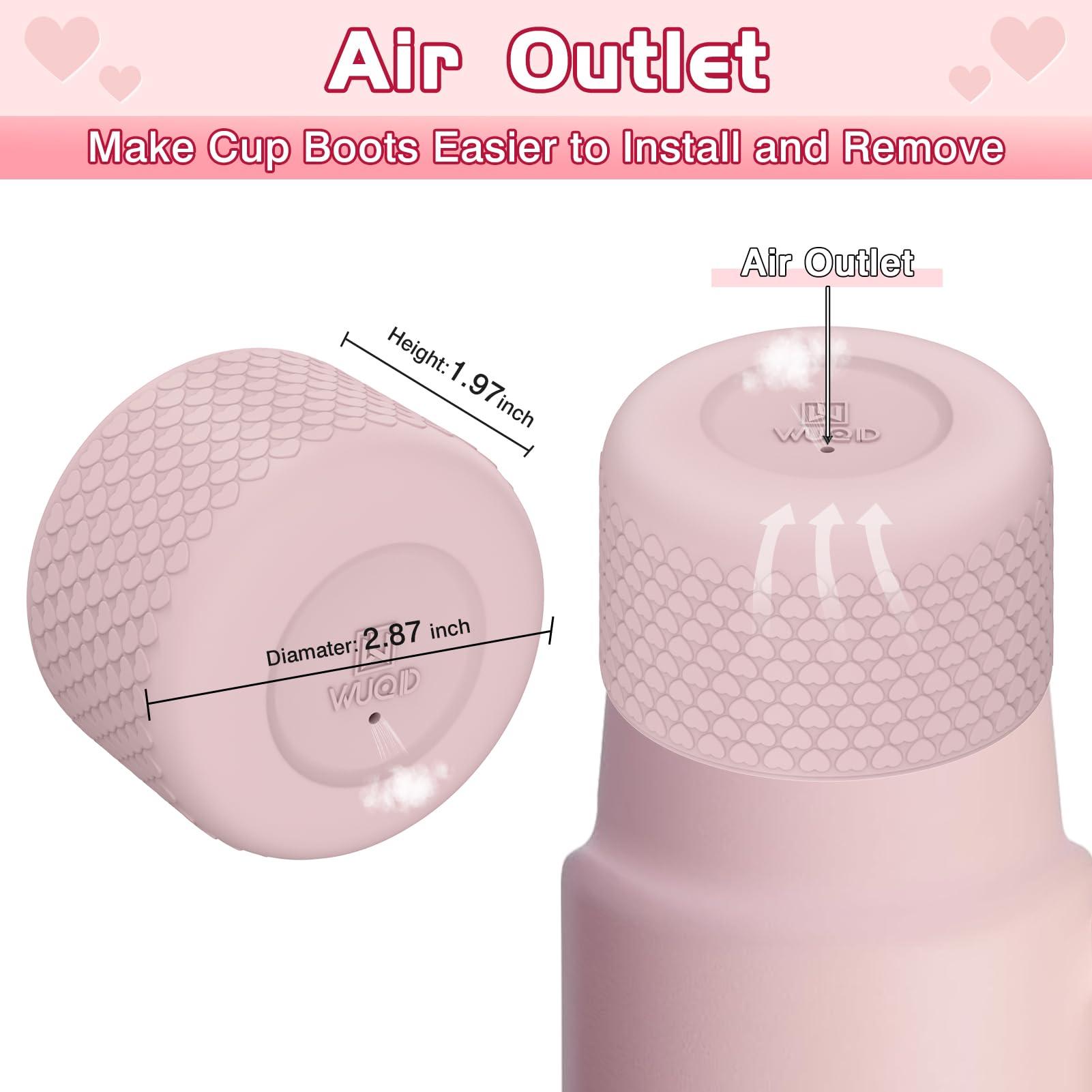 WUQID Heart Shaped Texture Silicone Boot Compatible with Stanle Quencher H2.0 IceFlow Flip 20oz 30oz 40oz,Hydroo Flask 12-24oz - Image 4